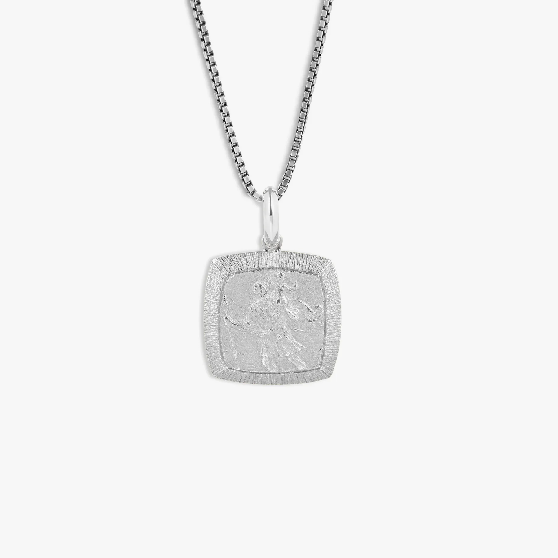 St. Christopher Necklace In Rhodium Plated Silver sold by Tateossian product image thumbnail 4