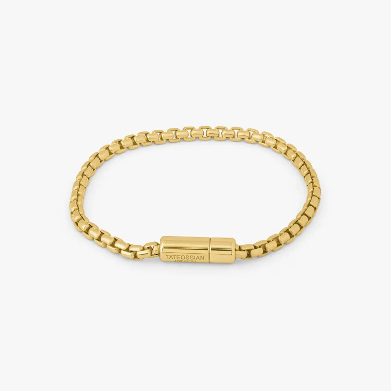 Pop Sleek Box Chain Bracelet In Yellow Gold Plated sold by Tateossian