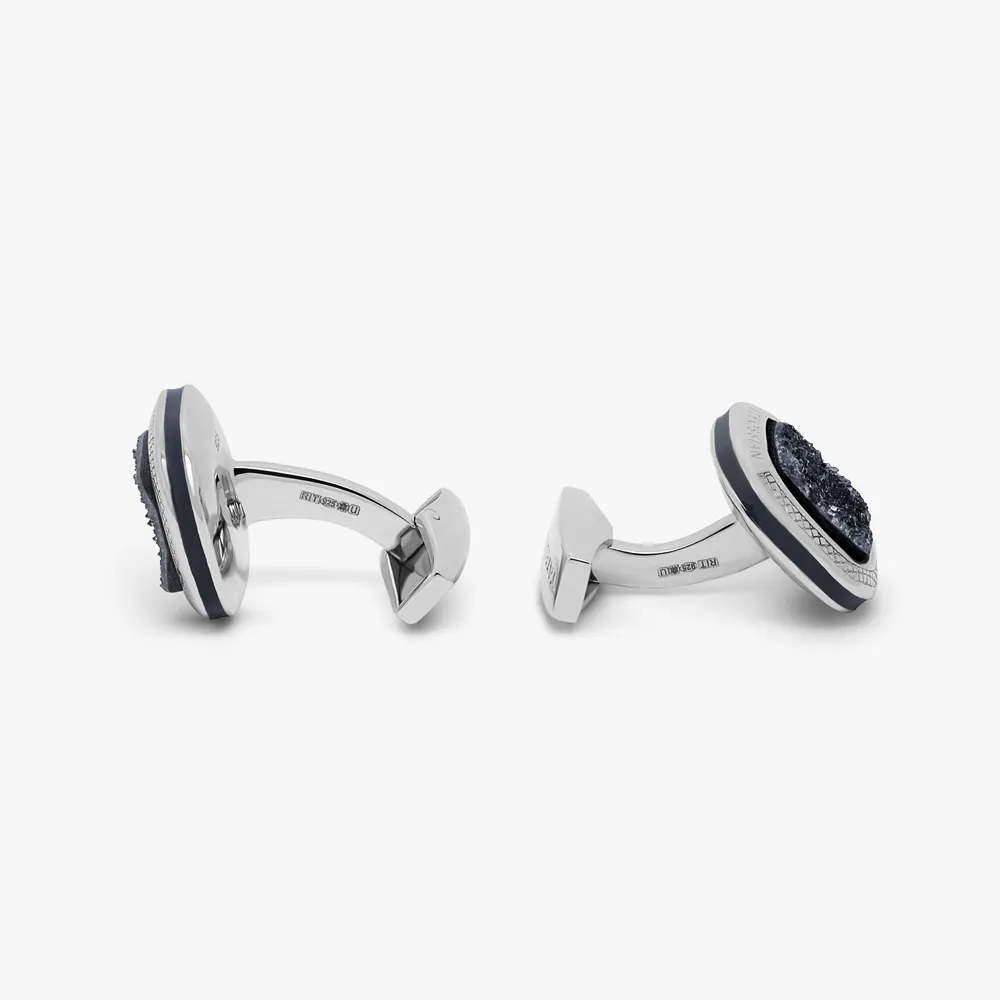 Drusy Quartz cufflinks in sterling silver sold by Tateossian product image thumbnail 2