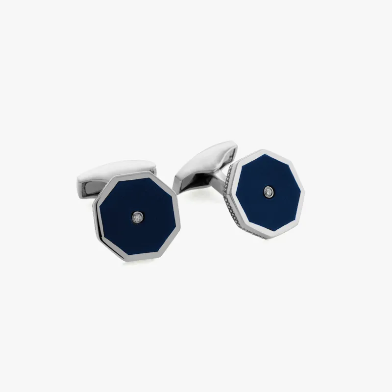 London Eye Diamond Cufflinks In Sterling Silver sold by Tateossian