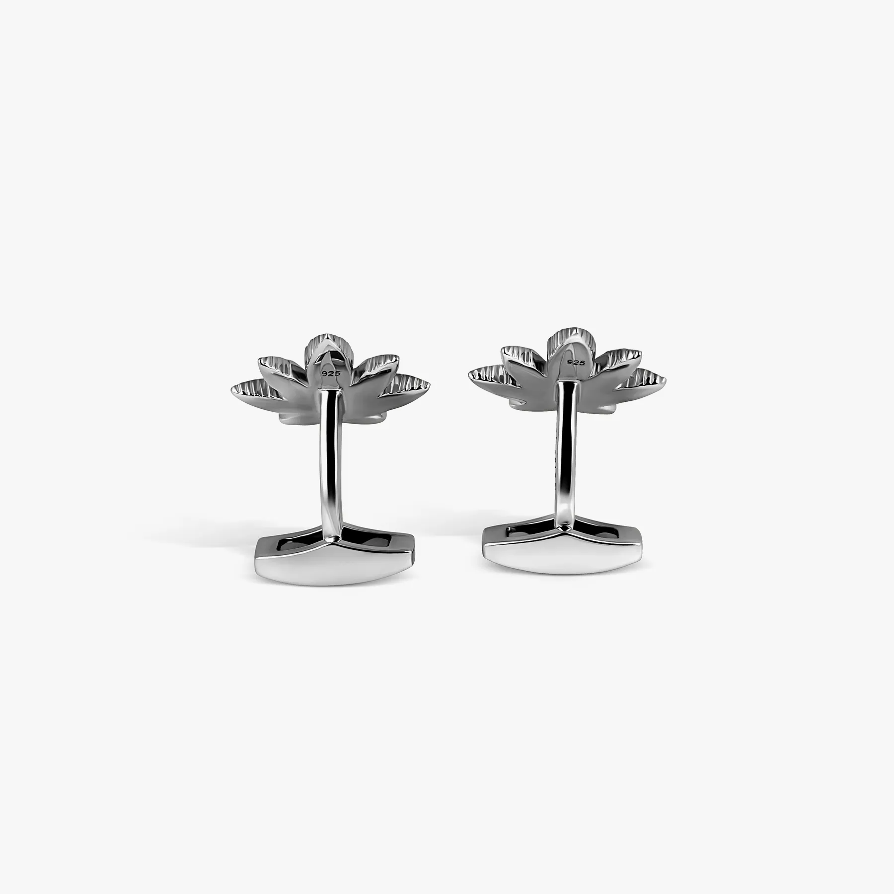 Indica Cufflinks in Black Rhodium Silver with Green Tsavorite sold by Tateossian product image thumbnail 2