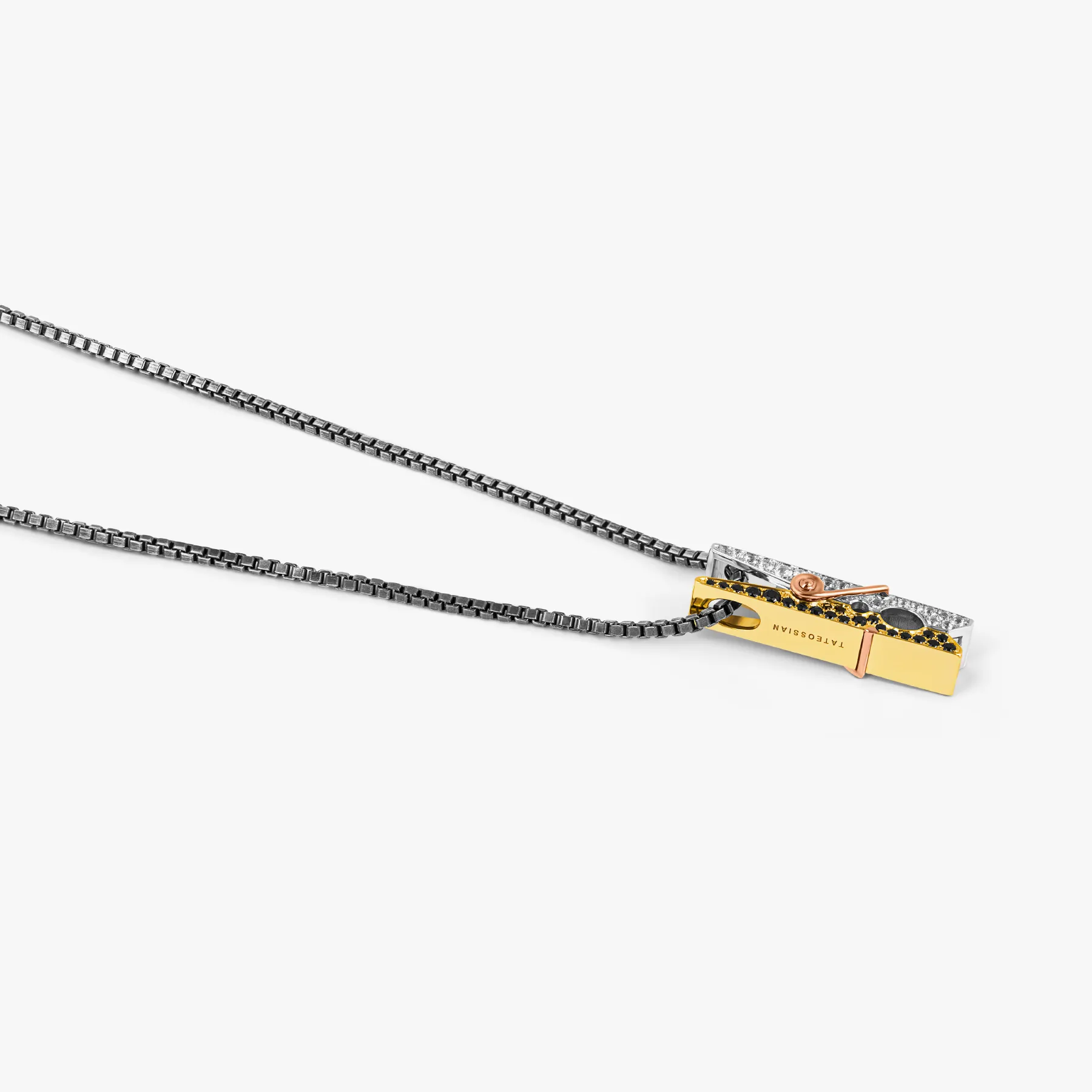 Mayfair Peg Necklace With Black Spinel & White Sapphire sold by Tateossian product image thumbnail 2