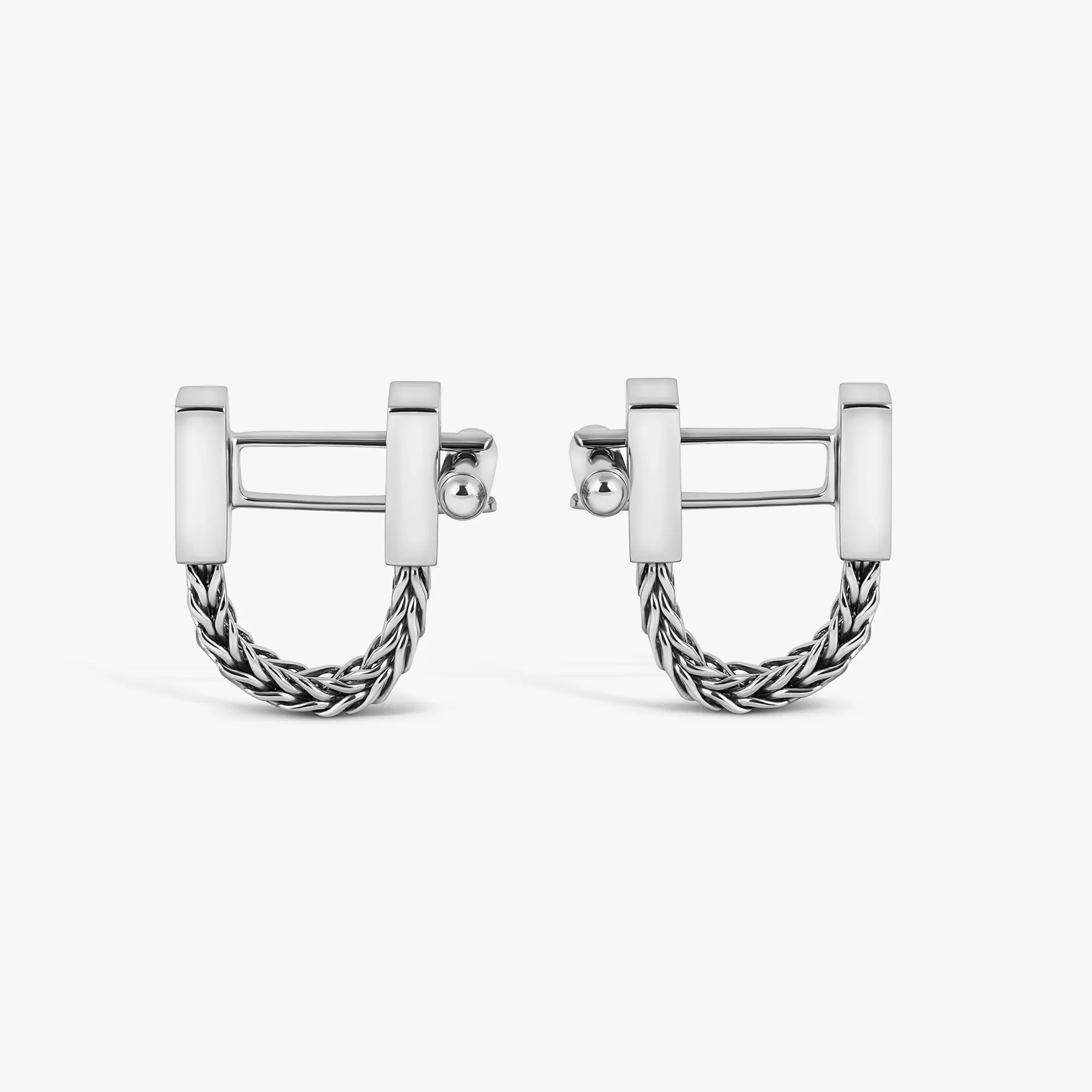 Coda Di Volpe Wrap Around Cufflinks in Rhodium Silver sold by Tateossian product image thumbnail 5