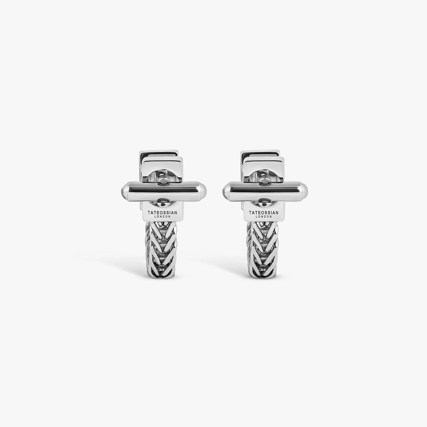 Coda Di Volpe Wrap Around Cufflinks in Rhodium Silver sold by Tateossian product image thumbnail 3