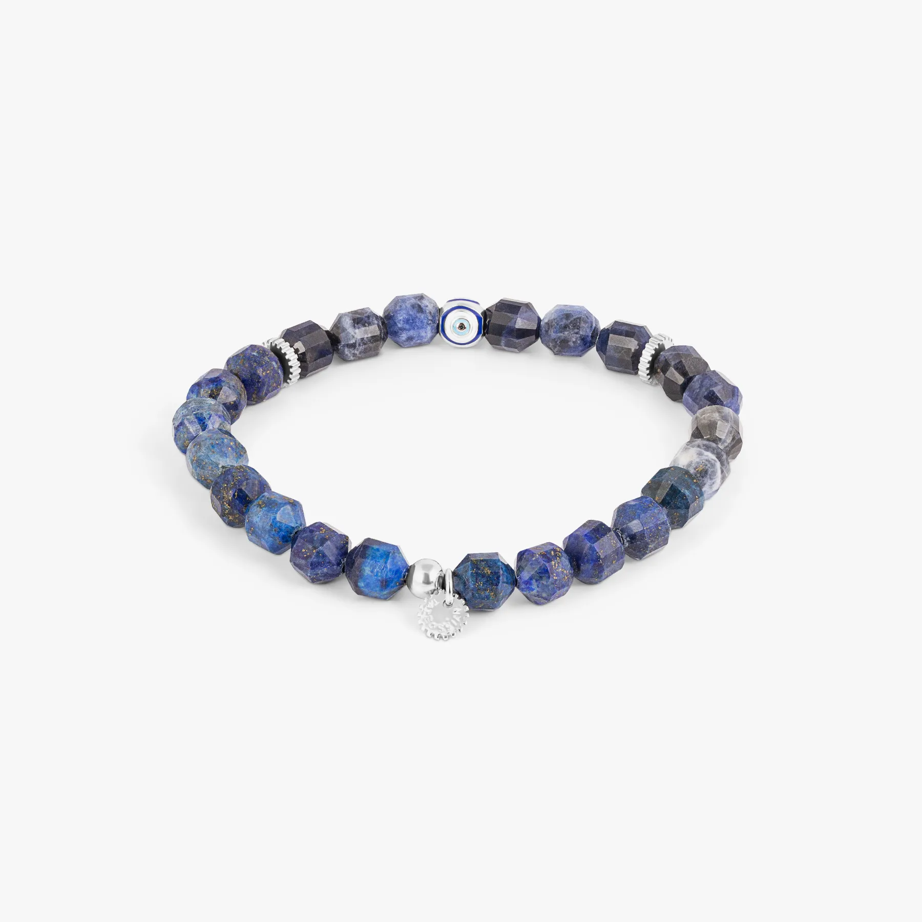 Hexade Evil Eye Bracelet In Rhodium Plated Sterling Silver With Sodalite sold by Tateossian product image thumbnail 3