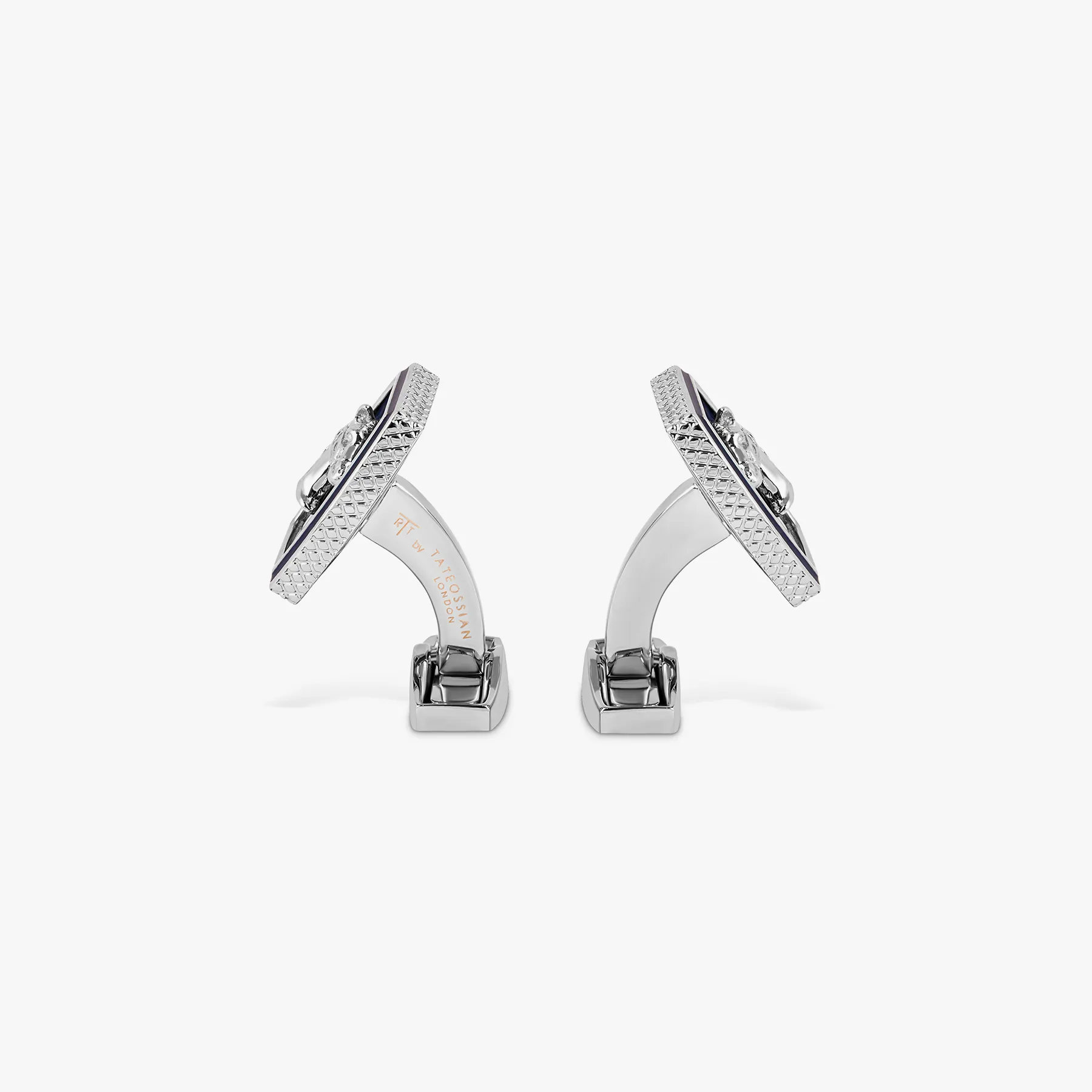 Tonneau Ascot Horse Cufflinks In Palladium Plated Base Metal With Lapis sold by Tateossian product image thumbnail 4