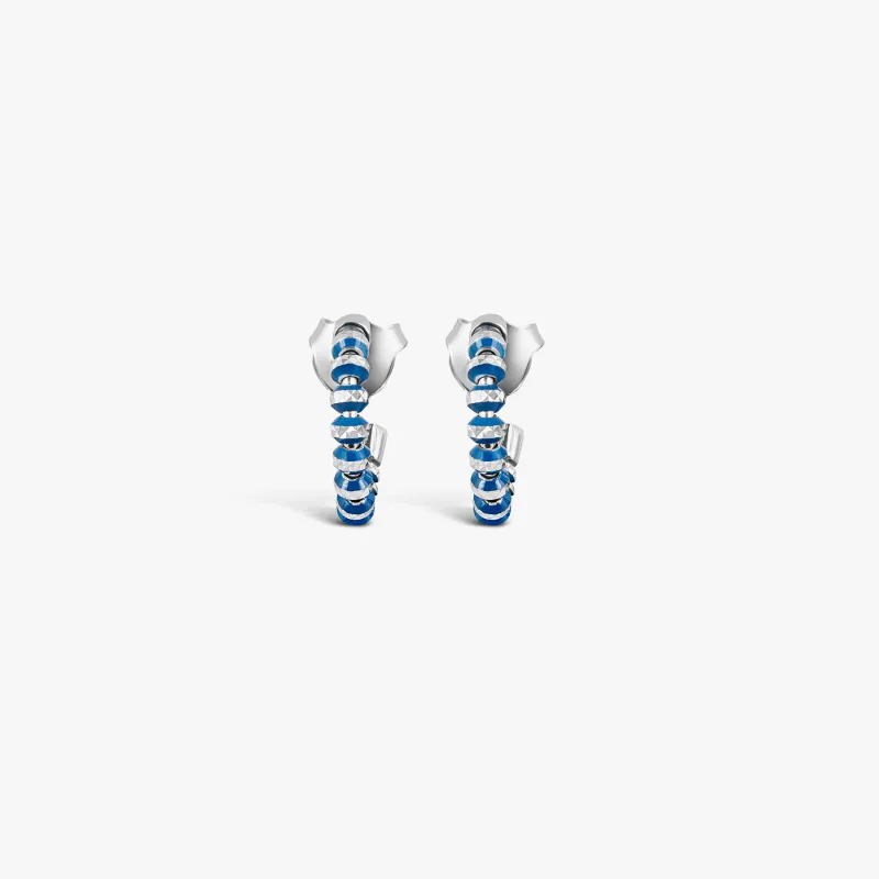 Prism Earrings with Galvanic Plated Silver Beads in Blue sold by Tateossian