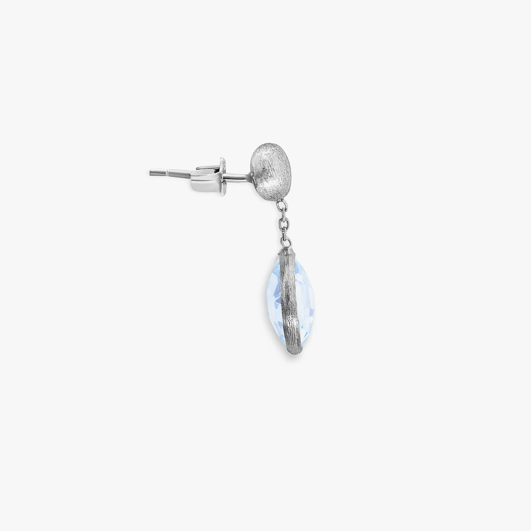 9K satin white gold Kensington drop earrings with topaz sold by Tateossian product image thumbnail 2