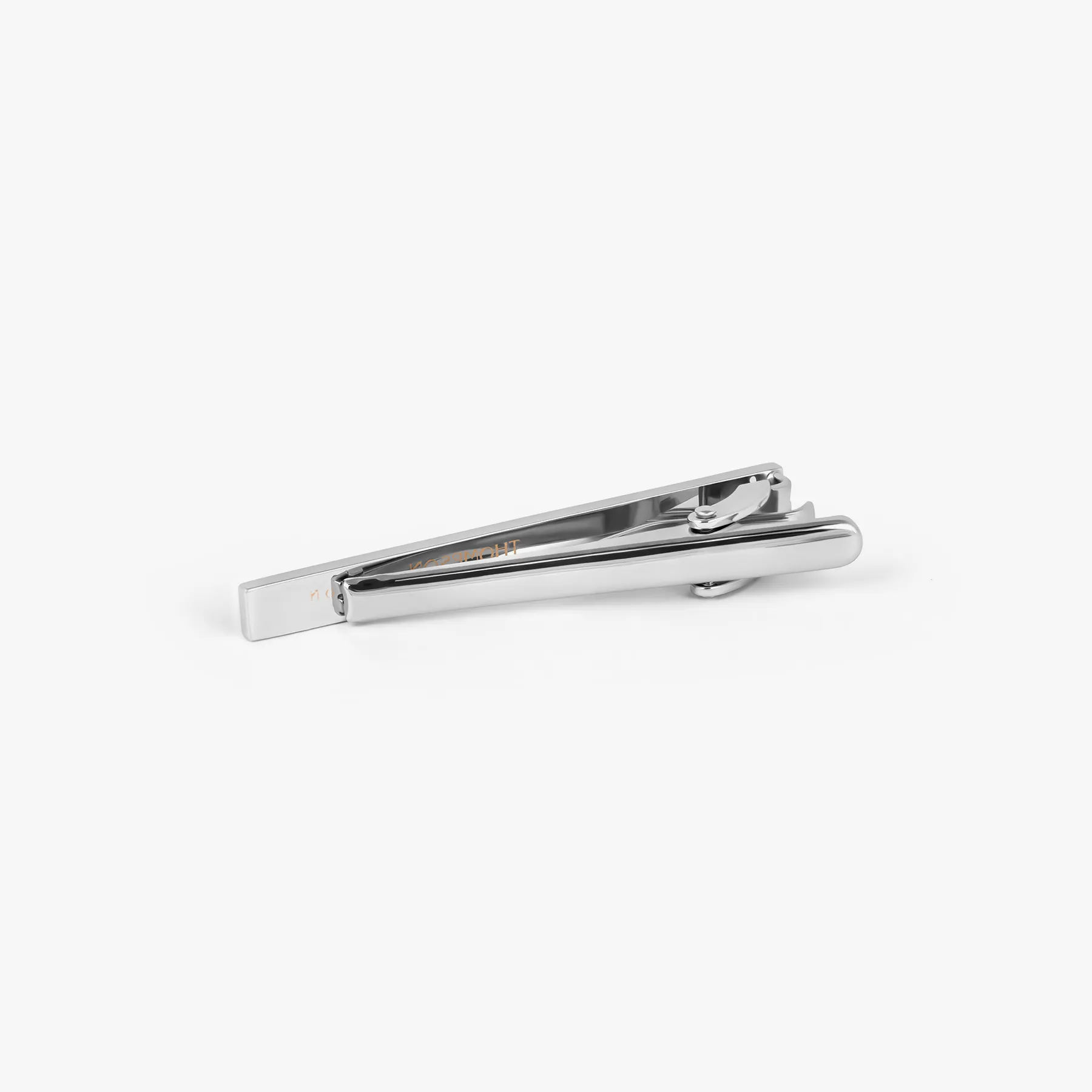 THOMPSON Carbon Fibre Tie Clip In White Bronze plated Base Metal With Black Carbon Fibre sold by Tateossian product image thumbnail 3