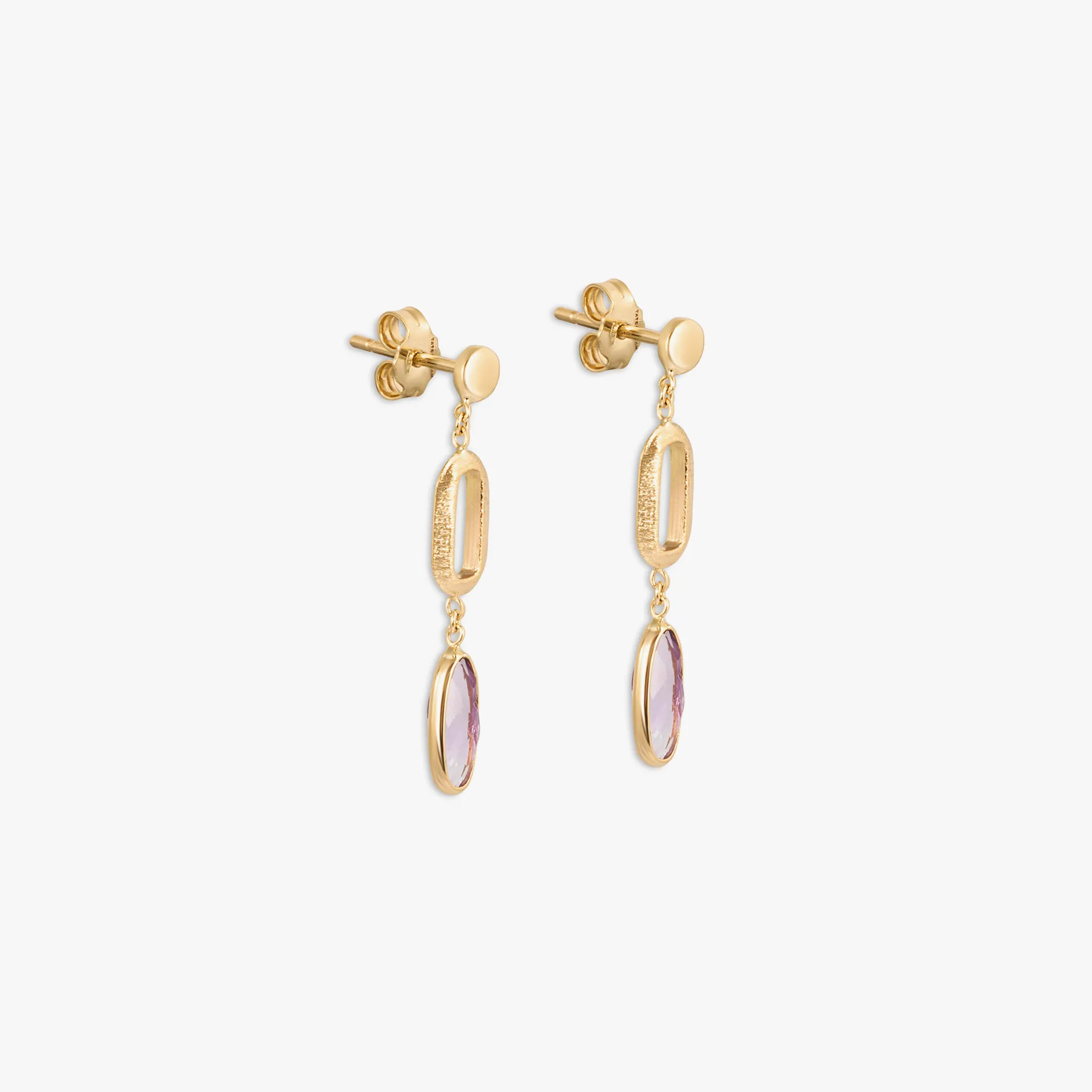Obi Canna Earrings In 14K Yellow Gold With Amethyst, Cytrine and Topaz sold by Tateossian