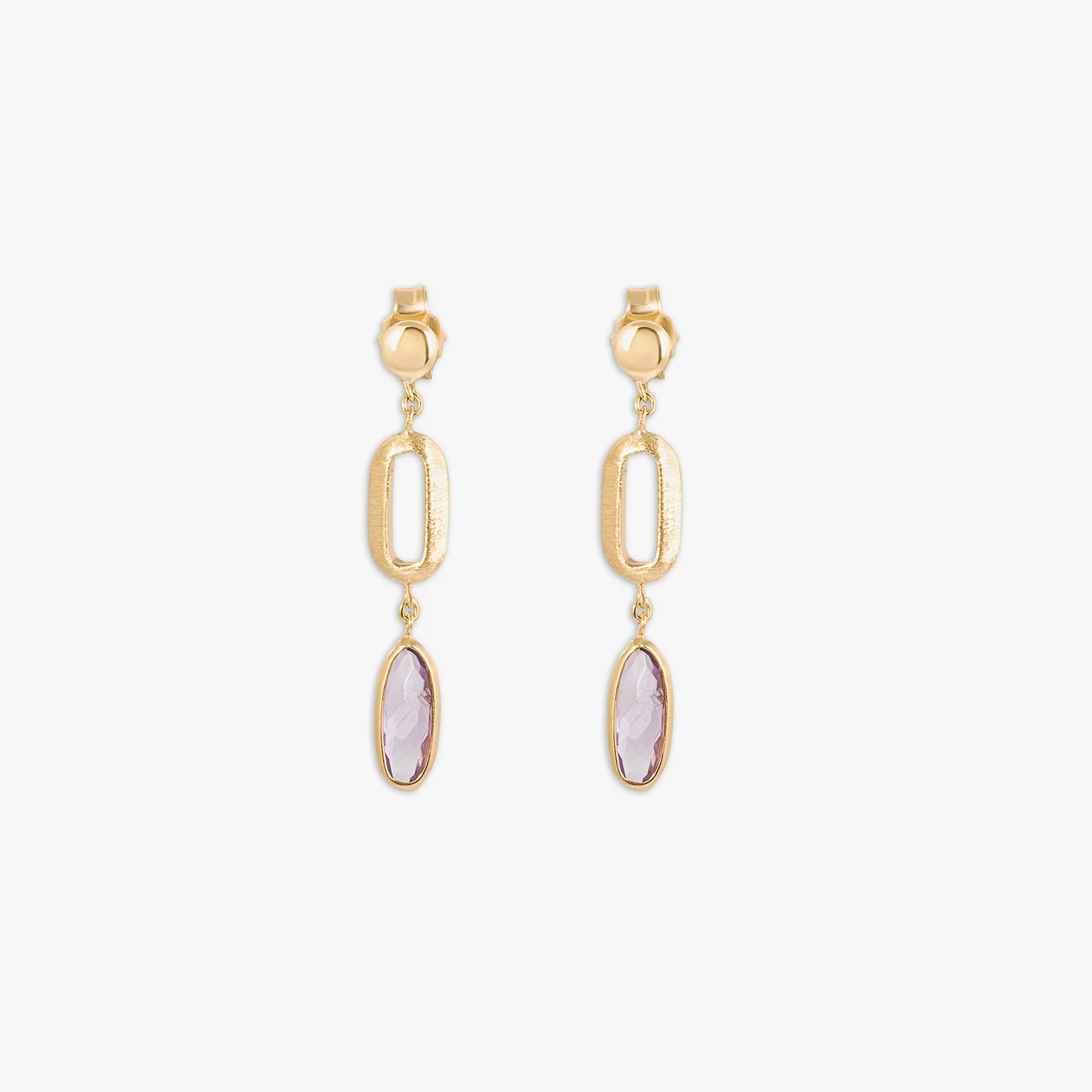 Obi Canna Earrings In 14K Yellow Gold With Amethyst, Cytrine and Topaz sold by Tateossian product image thumbnail 2