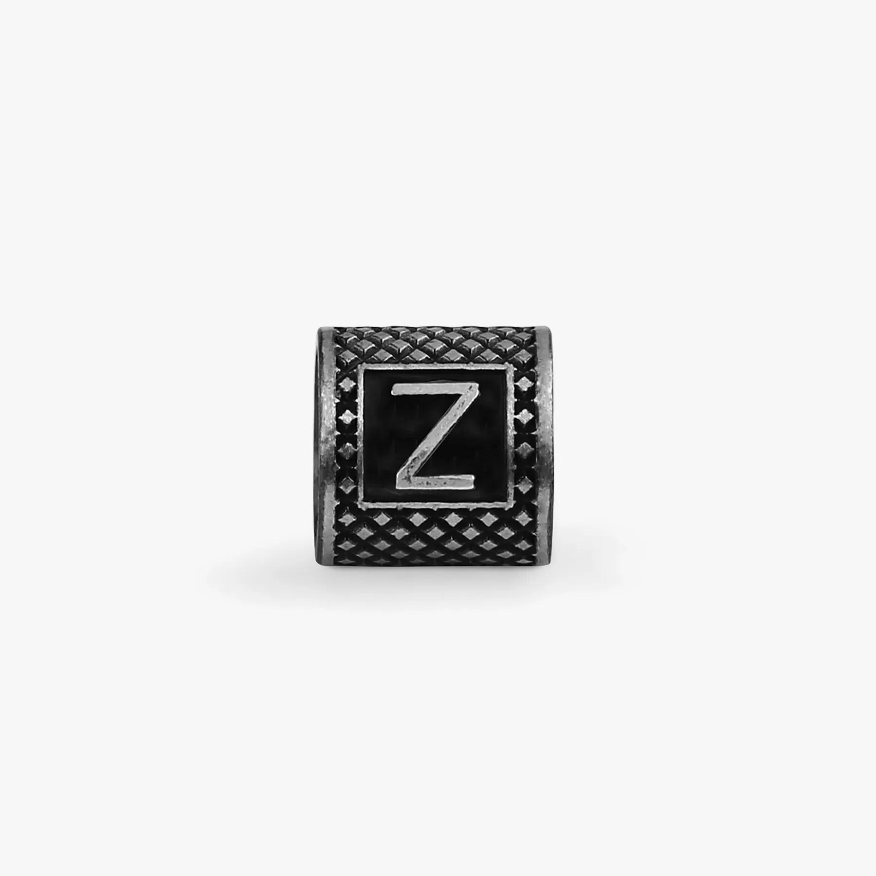Lucky Me Initial Z Charm In Black Rhodium Plated Silver sold by Tateossian