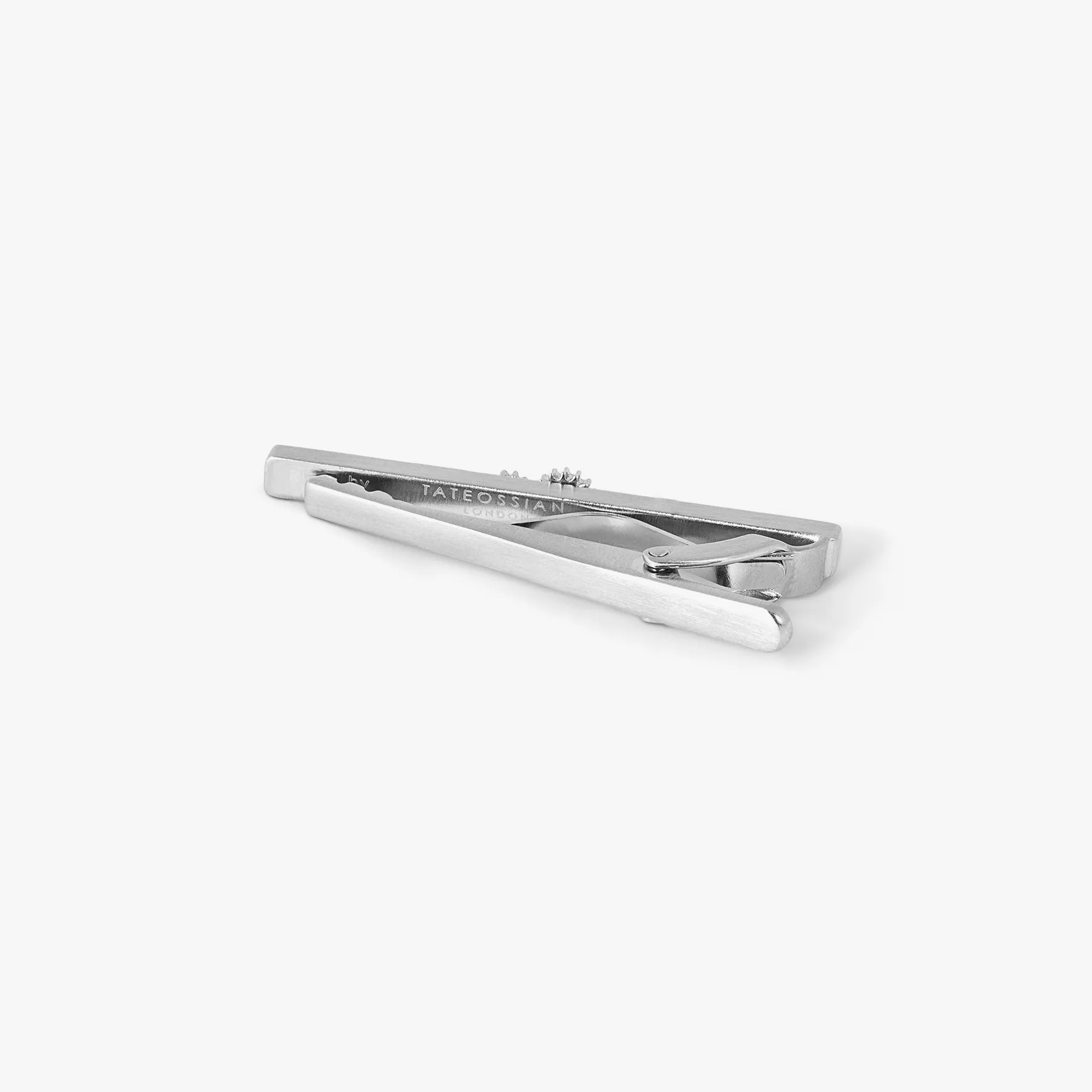 Carousel Gear Tie Clip In Palladium Plated Base Metal With Navy Enamel sold by Tateossian product image thumbnail 3