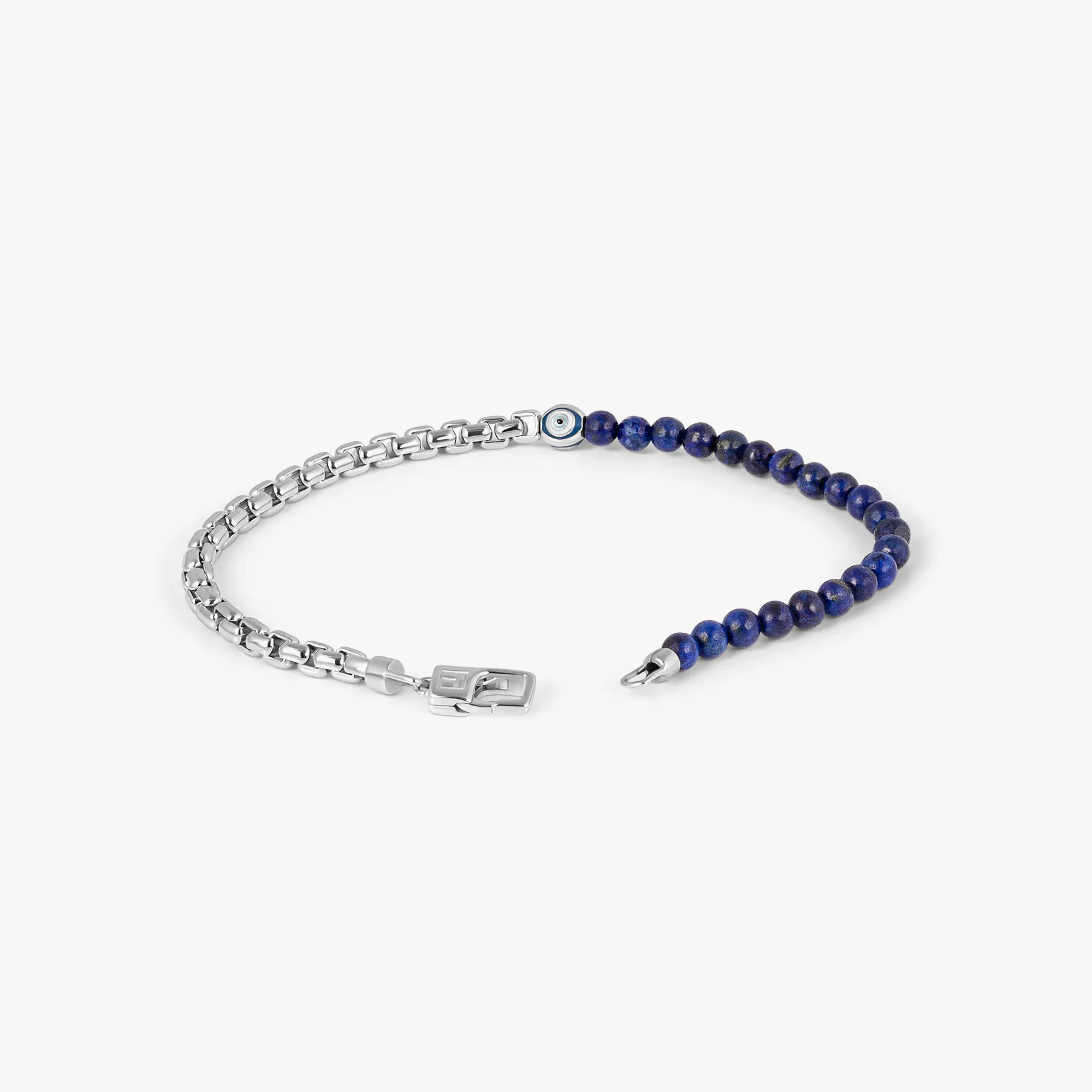 Sennit Box Evil Eye Bracelet In Rhodium Plated Sterling Silver With Lapis sold by Tateossian product image thumbnail 3
