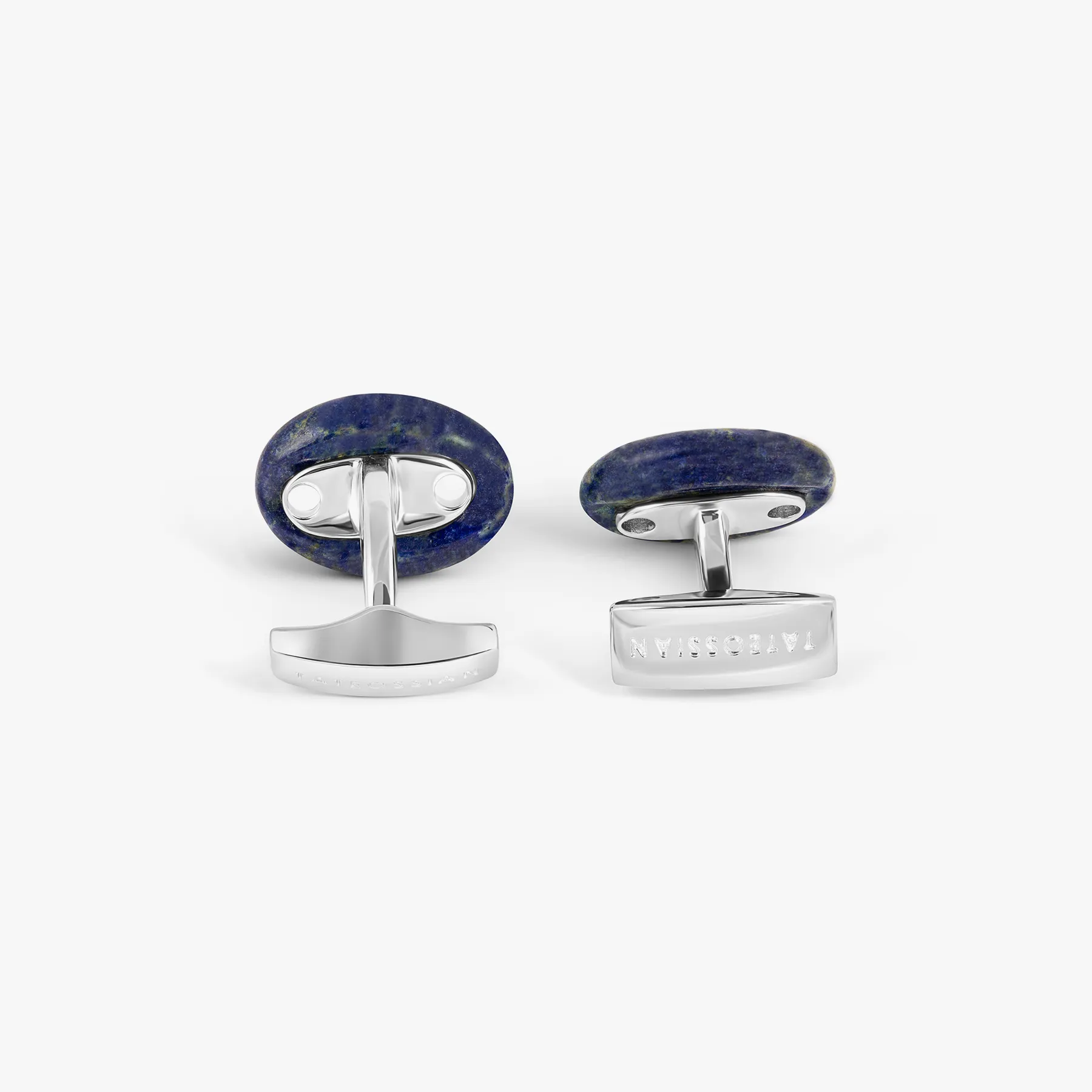 Marine Link Cufflinks In Rhodium Plated Sterling Silver With Lapis sold by Tateossian product image thumbnail 2