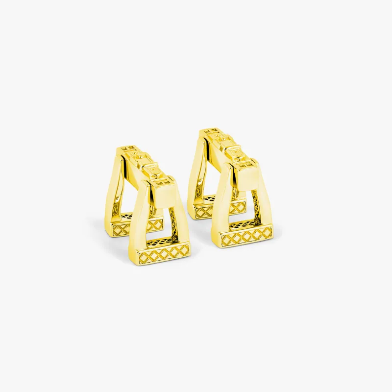 Ascot Cufflinks in Gold-Plated Sterling Silver sold by Tateossian