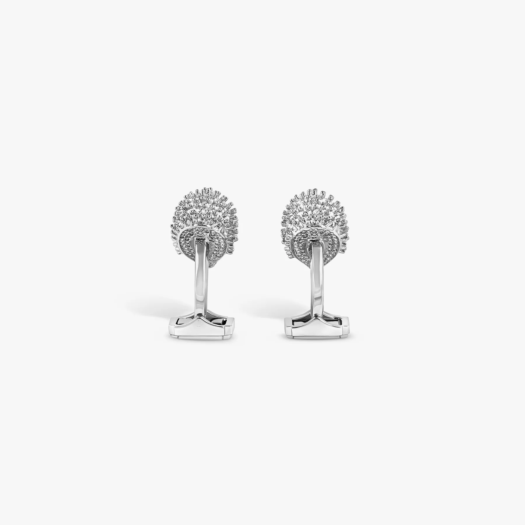 THOMPSON Hedgehog Cufflinks In Palladium plated Base Metal With White Crystal sold by Tateossian product image thumbnail 4