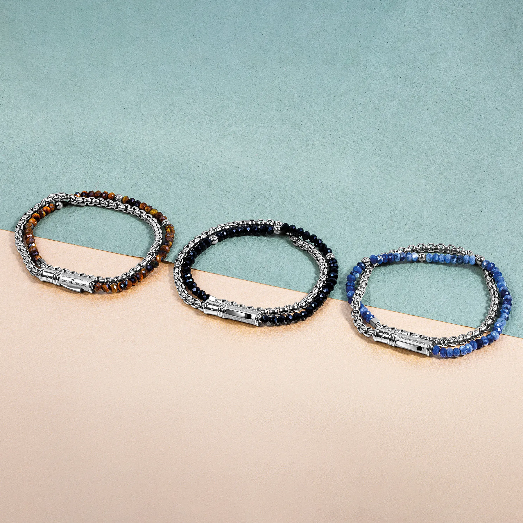 THOMPSON Lucky Clover Double Wrap Bracelet With Black Agate sold by Tateossian product image thumbnail 2