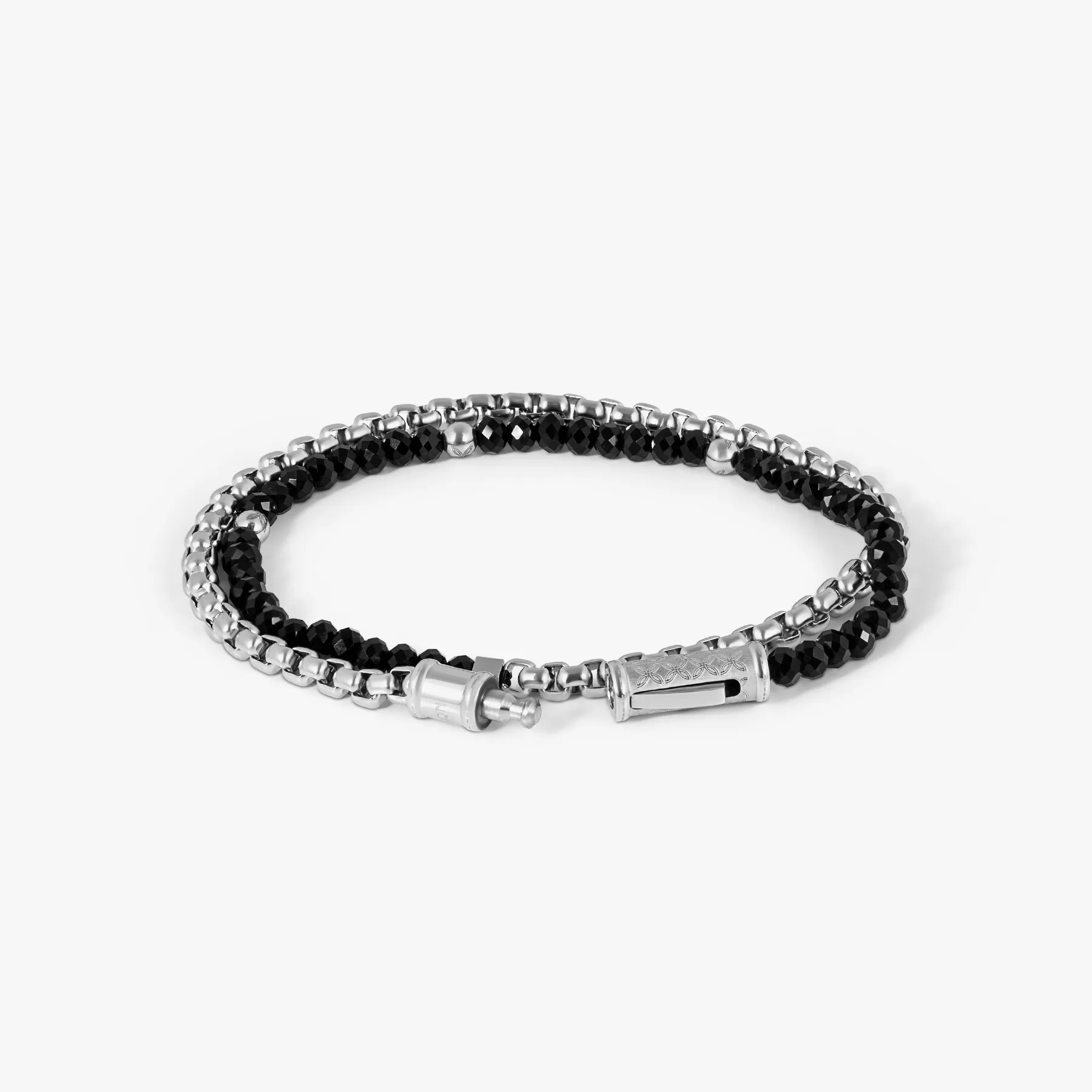 THOMPSON Lucky Clover Double Wrap Bracelet With Black Agate sold by Tateossian product image thumbnail 3