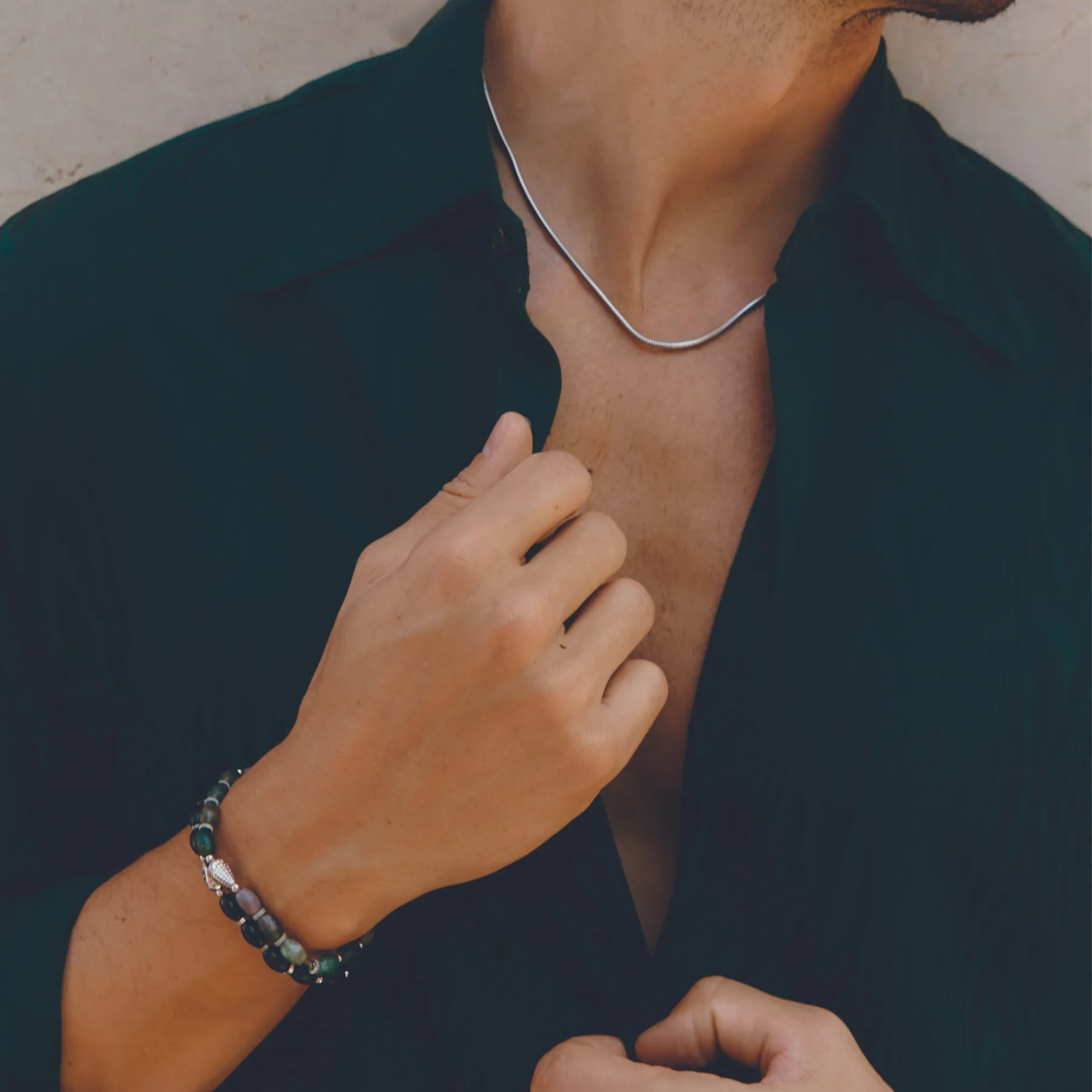 Viper Bracelet In Rhodium Plated Silver and Black Agate sold by Tateossian product image thumbnail 5