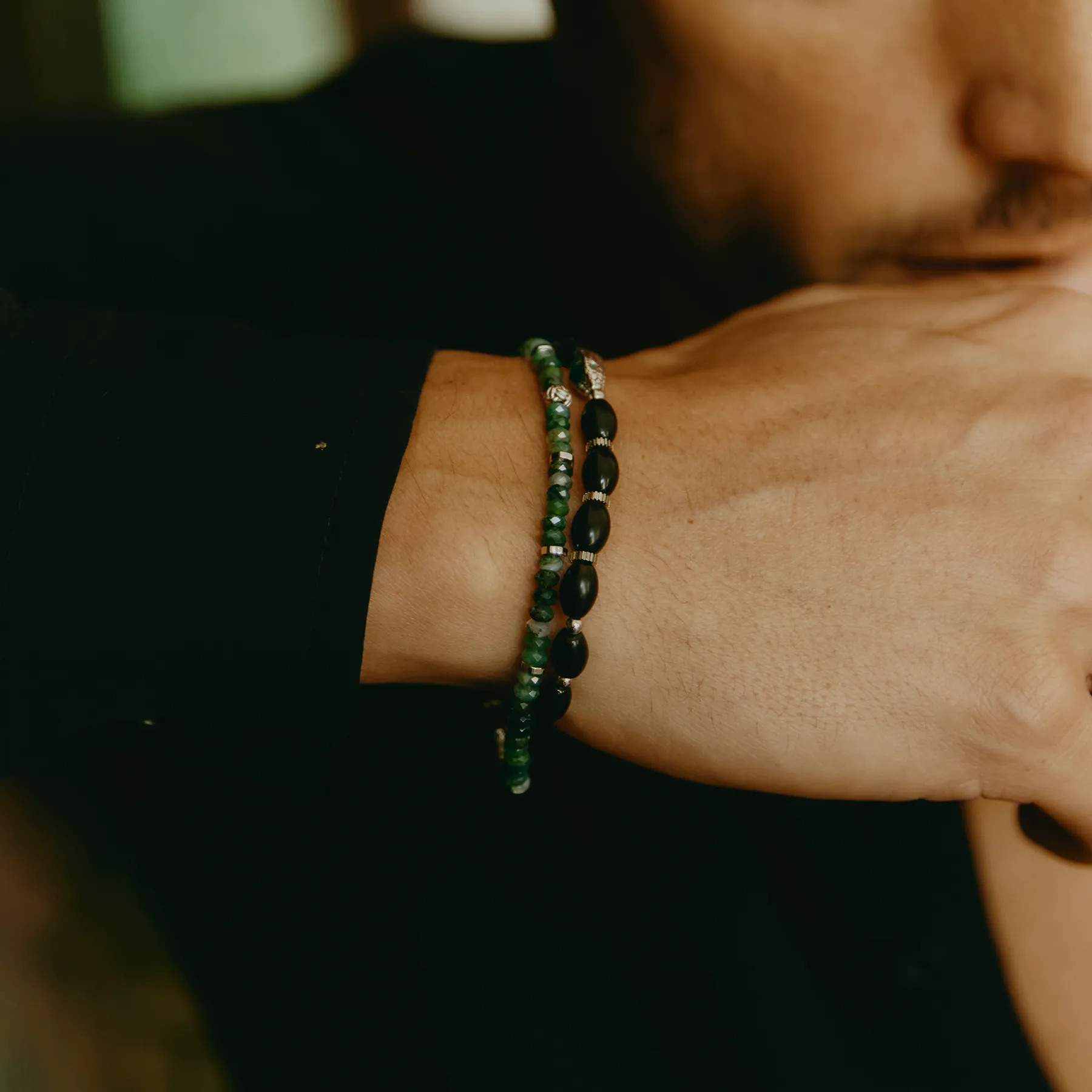 Viper Bracelet In Rhodium Plated Silver and Black Agate sold by Tateossian product image thumbnail 2