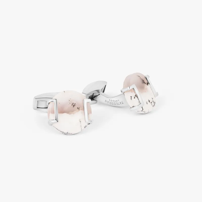 Round Dendritic Agate Cufflinks sold by Tateossian