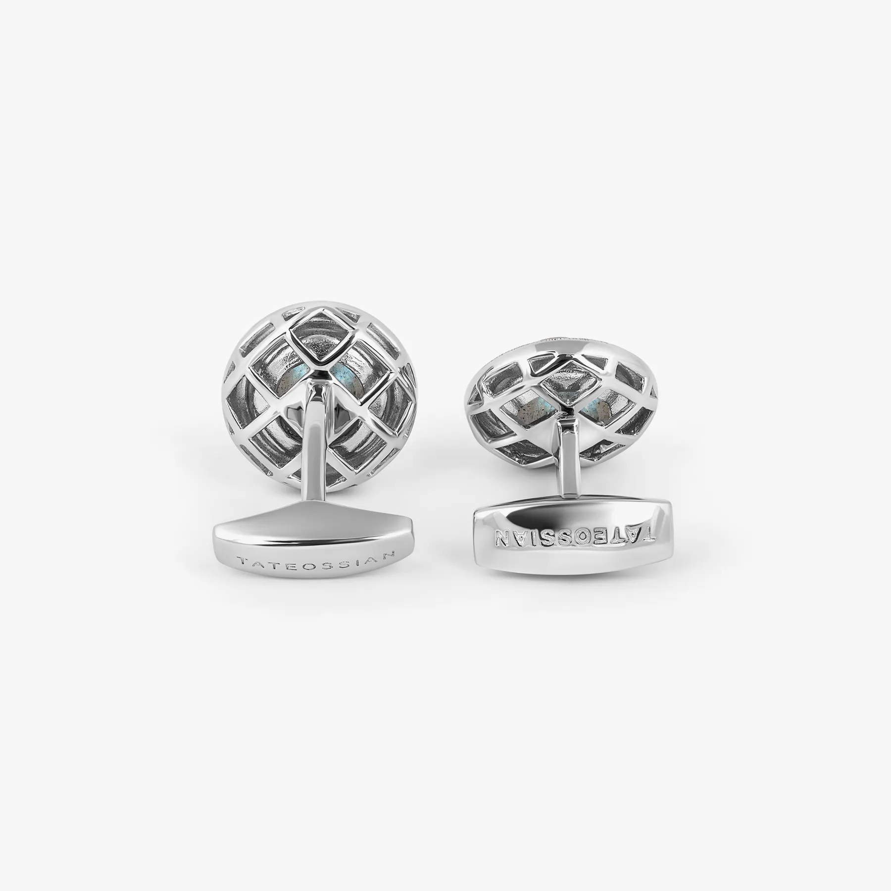 Graffiato Domed Cufflinks in Blue Labradorite sold by Tateossian product image thumbnail 5