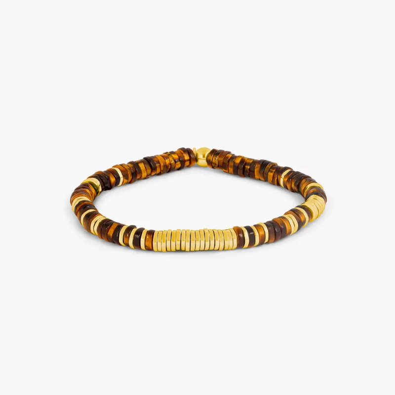 Constellation Bracelet In Yellow Gold & Tiger Eye sold by Tateossian