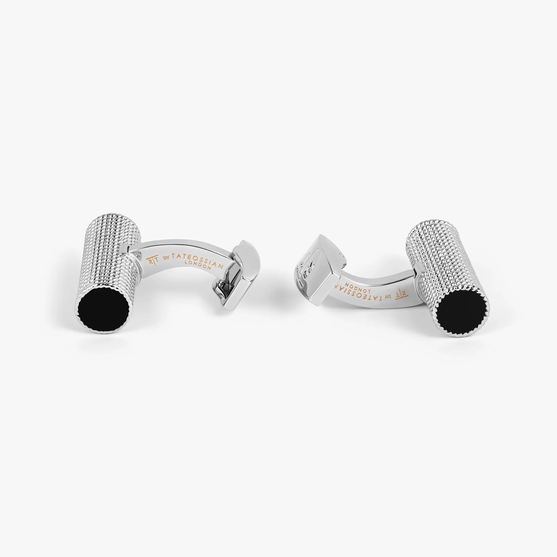 Cable Rope Cufflinks In White Bronze Plated Base Metal With Black Enamel sold by Tateossian product image thumbnail 4
