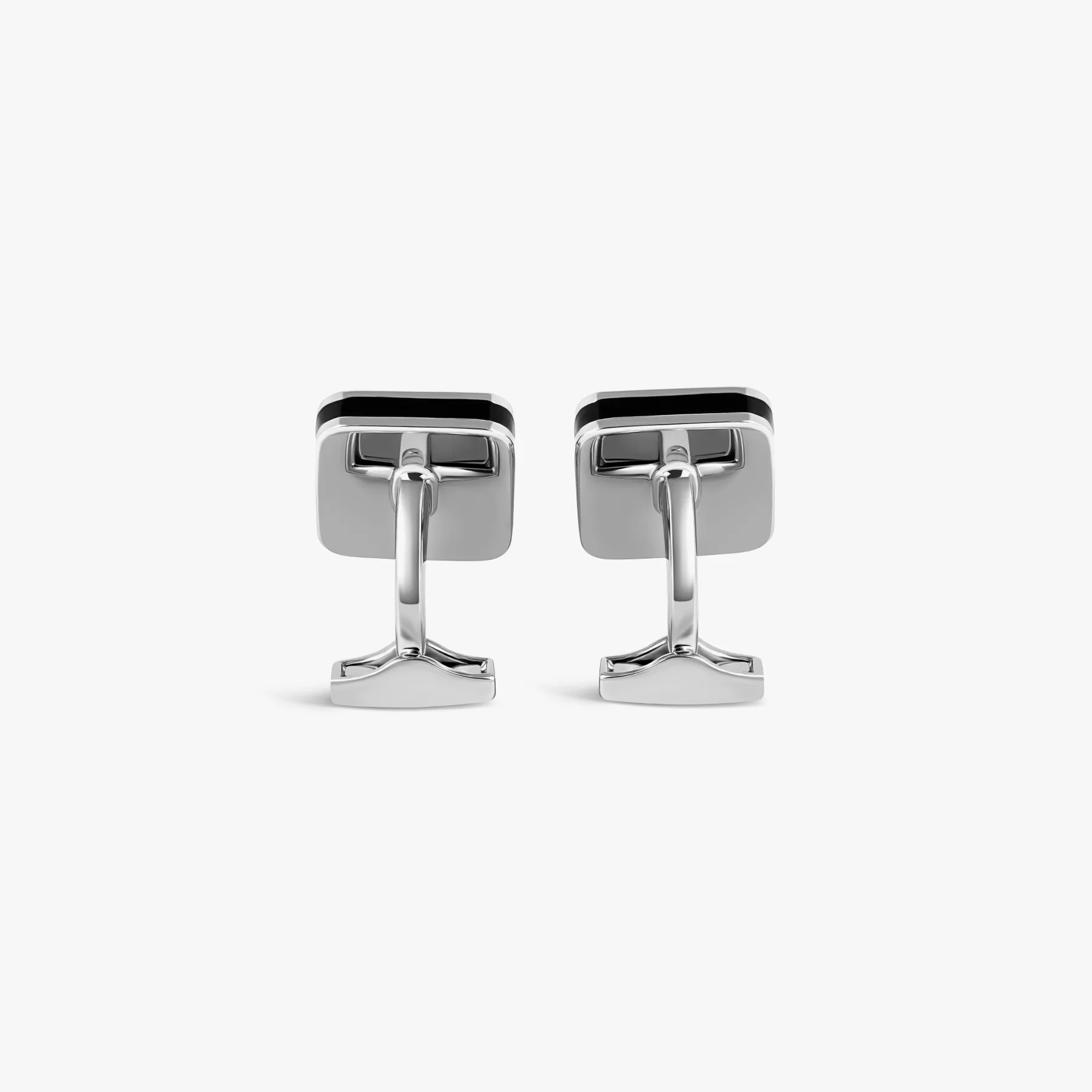 Sports Ice Football Cufflinks In Palladium Plated Base Metal With Black Enamel sold by Tateossian product image thumbnail 2