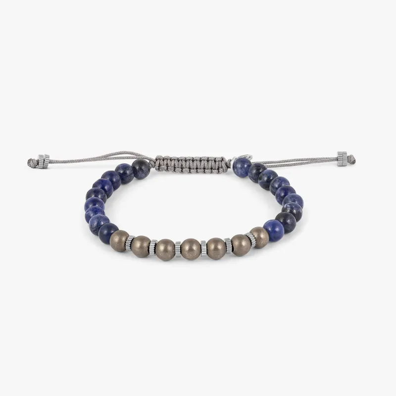 Titanium Macrame Bracelet With Sodalite sold by Tateossian