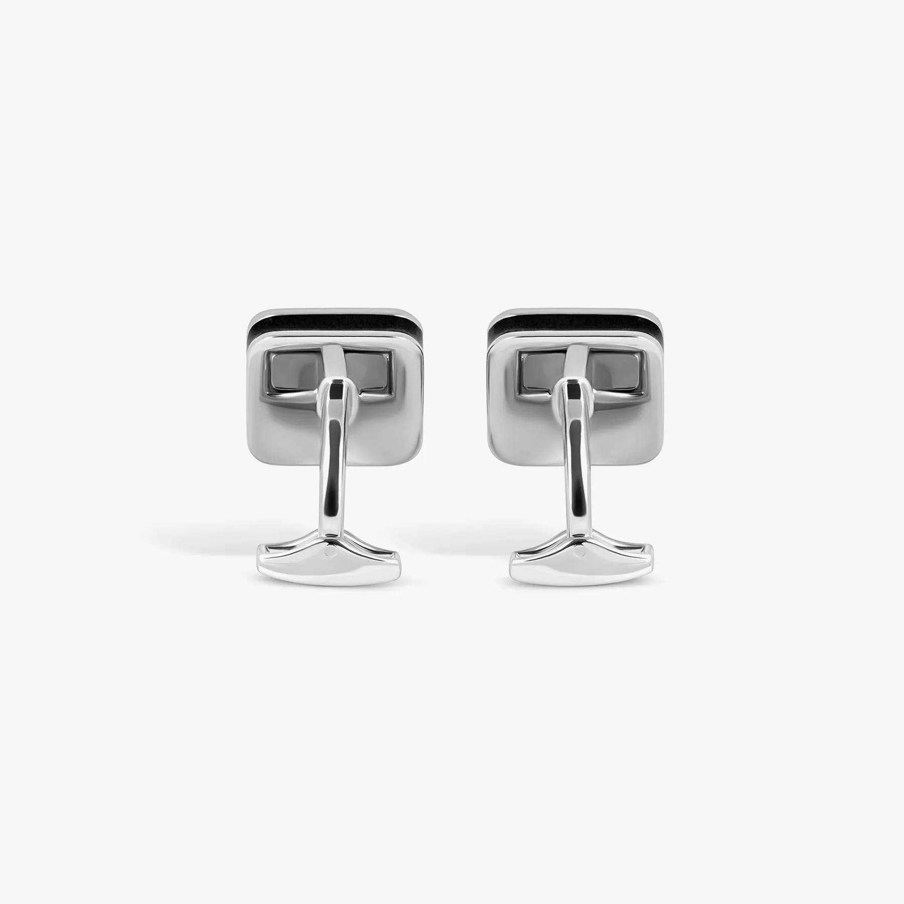 Sports Ice Golf Cufflinks in Palladium Plated with Black Enamel sold by Tateossian product image thumbnail 2