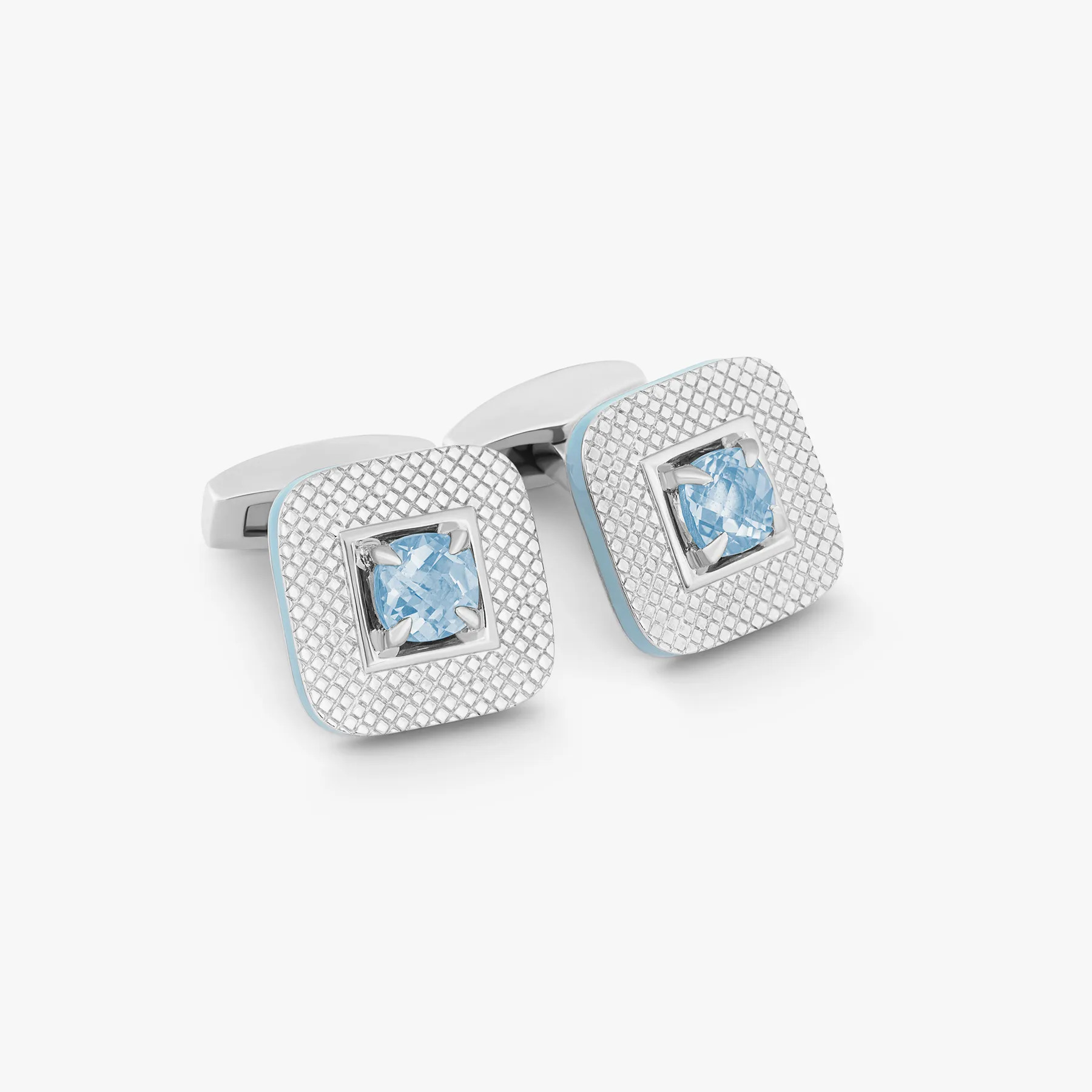 Refratto Cufflinks in Aquamarine sold by Tateossian