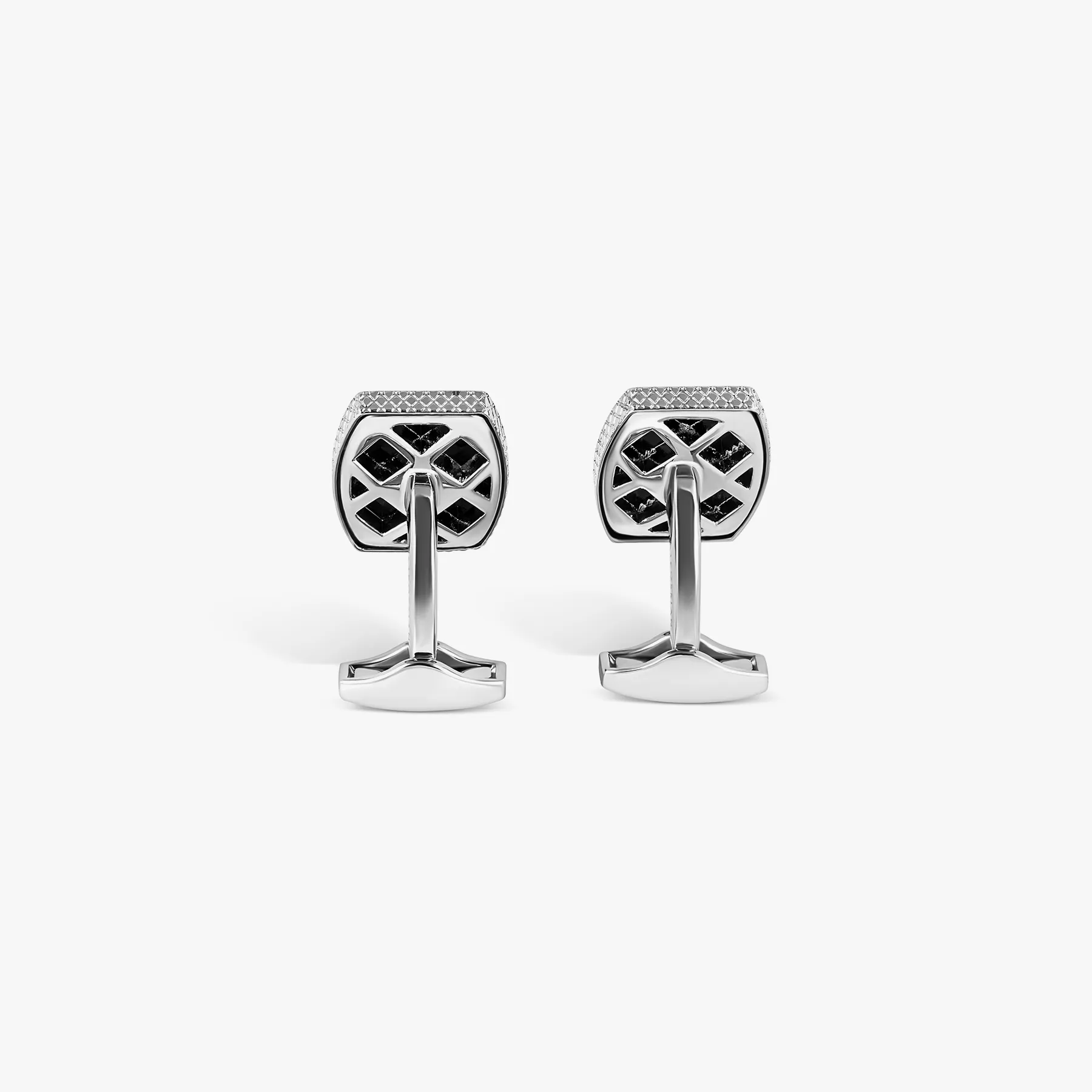 Ascot Stirrup Cufflinks in Palladium & Onyx sold by Tateossian product image thumbnail 3
