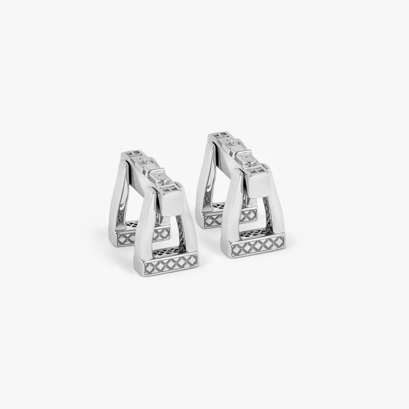 Ascot Cufflinks in Rhodium-Plated Silver sold by Tateossian
