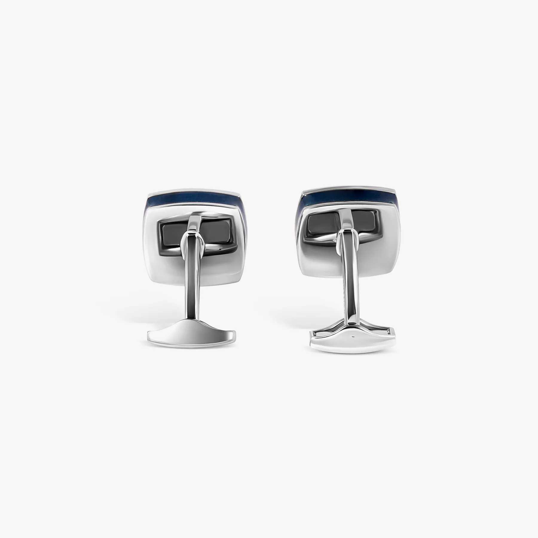Sports Ice Cufflinks in Palladium & Blue Enamel sold by Tateossian product image thumbnail 3