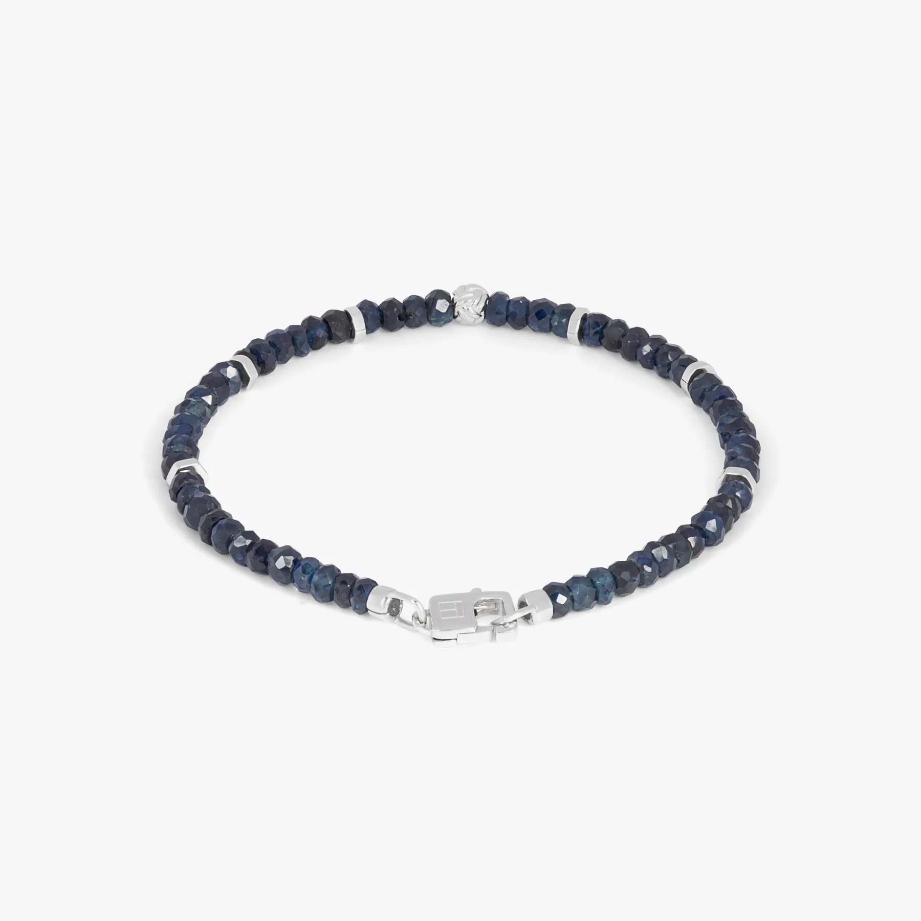 Nodo Beaded Bracelet In Rhodium Plated Silver With Blue Sapphire sold by Tateossian product image thumbnail 3