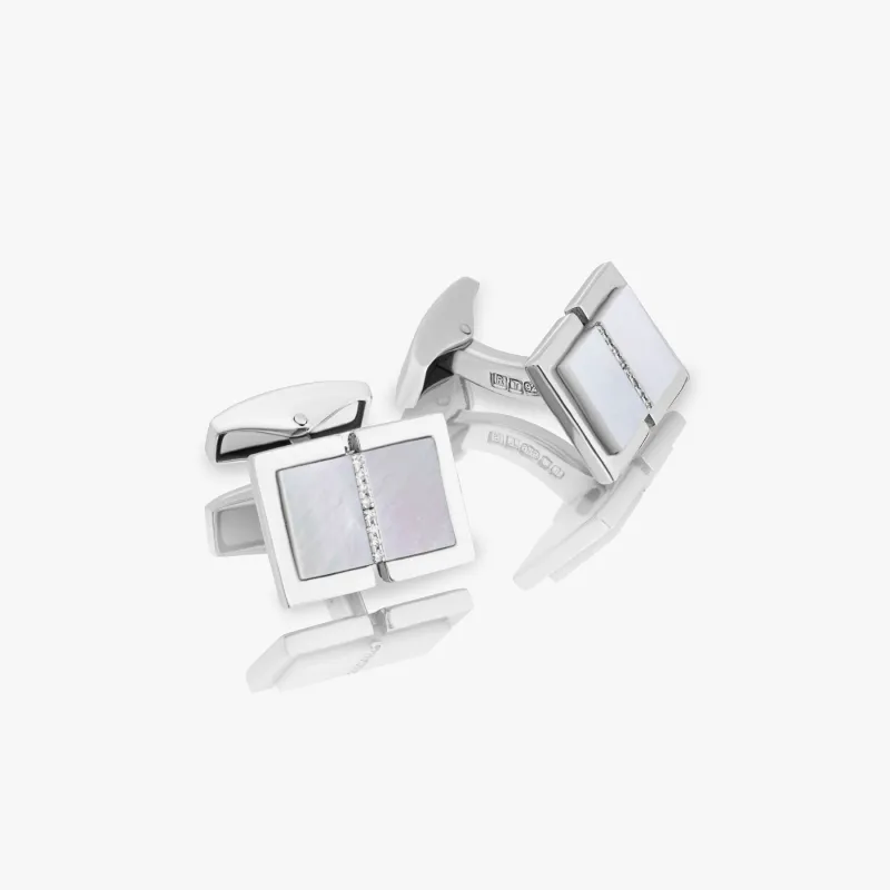 Sartorial Cufflinks In Sterling Silver With Diamonds sold by Tateossian