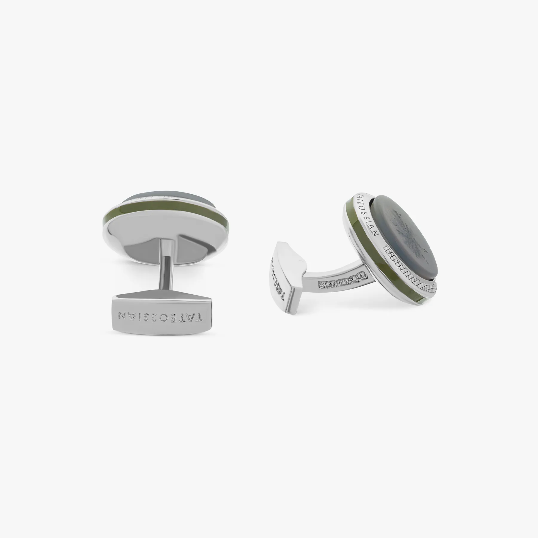 Dendritic Agate Cufflinks In Sterling Silver sold by Tateossian product image thumbnail 3