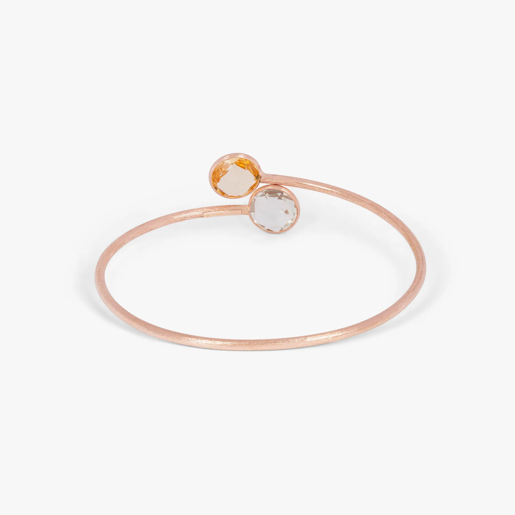 Kensington Bangle In 14K Satin Rose Gold with Garnet and Prasiolite sold by Tateossian product image thumbnail 2
