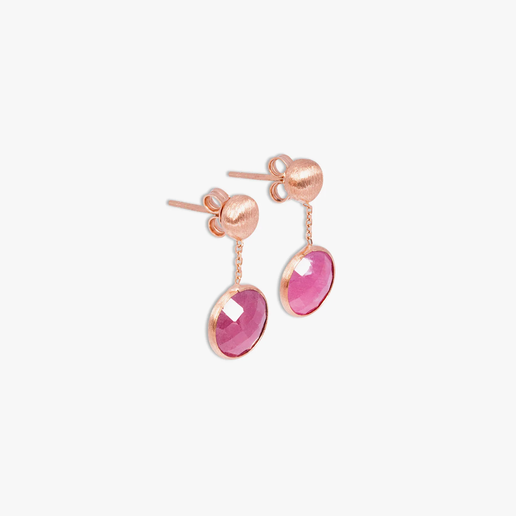 Kensington drop earrings in ruby root and 14k satin rose gold sold by Tateossian product image thumbnail 4