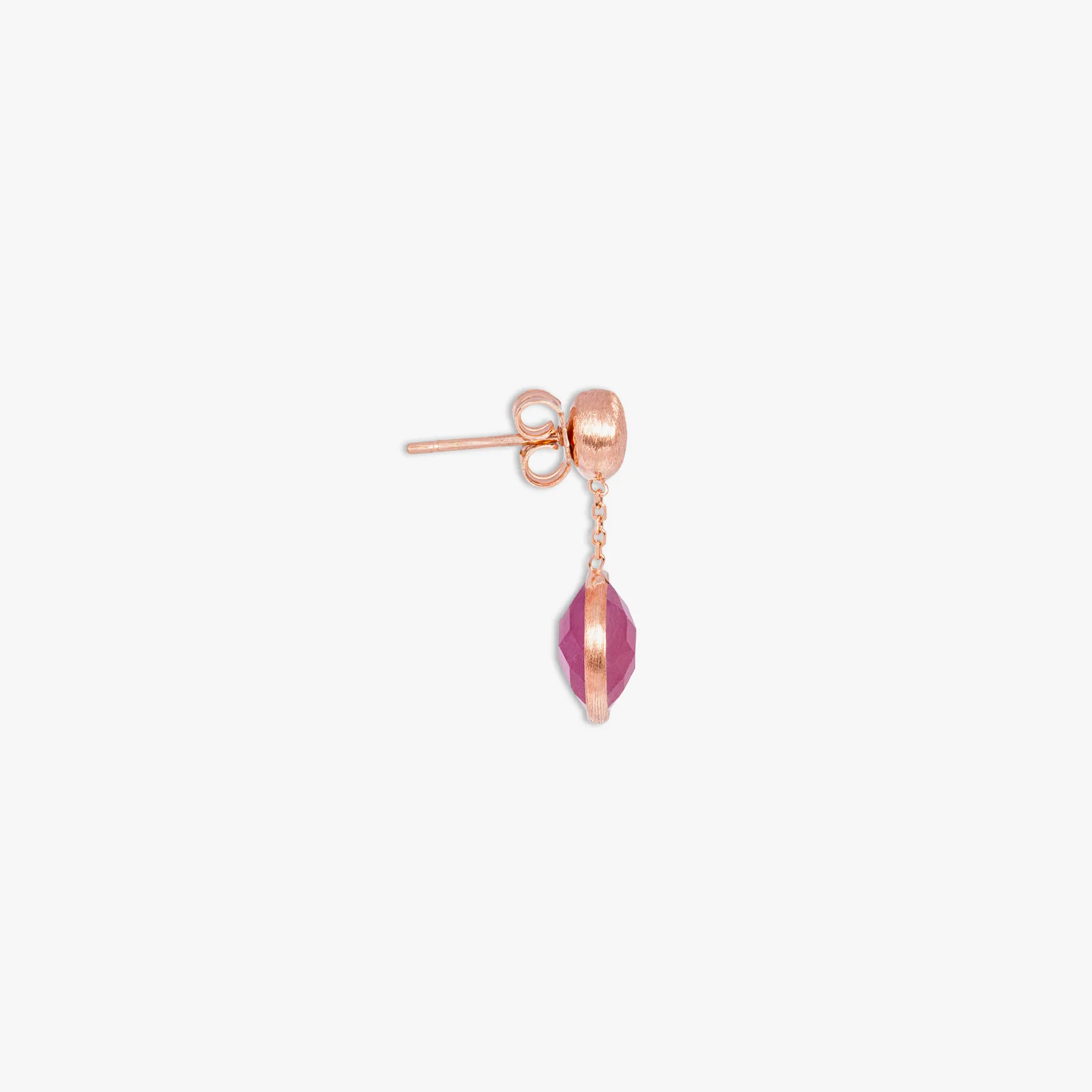 Kensington drop earrings in ruby root and 14k satin rose gold sold by Tateossian product image thumbnail 3