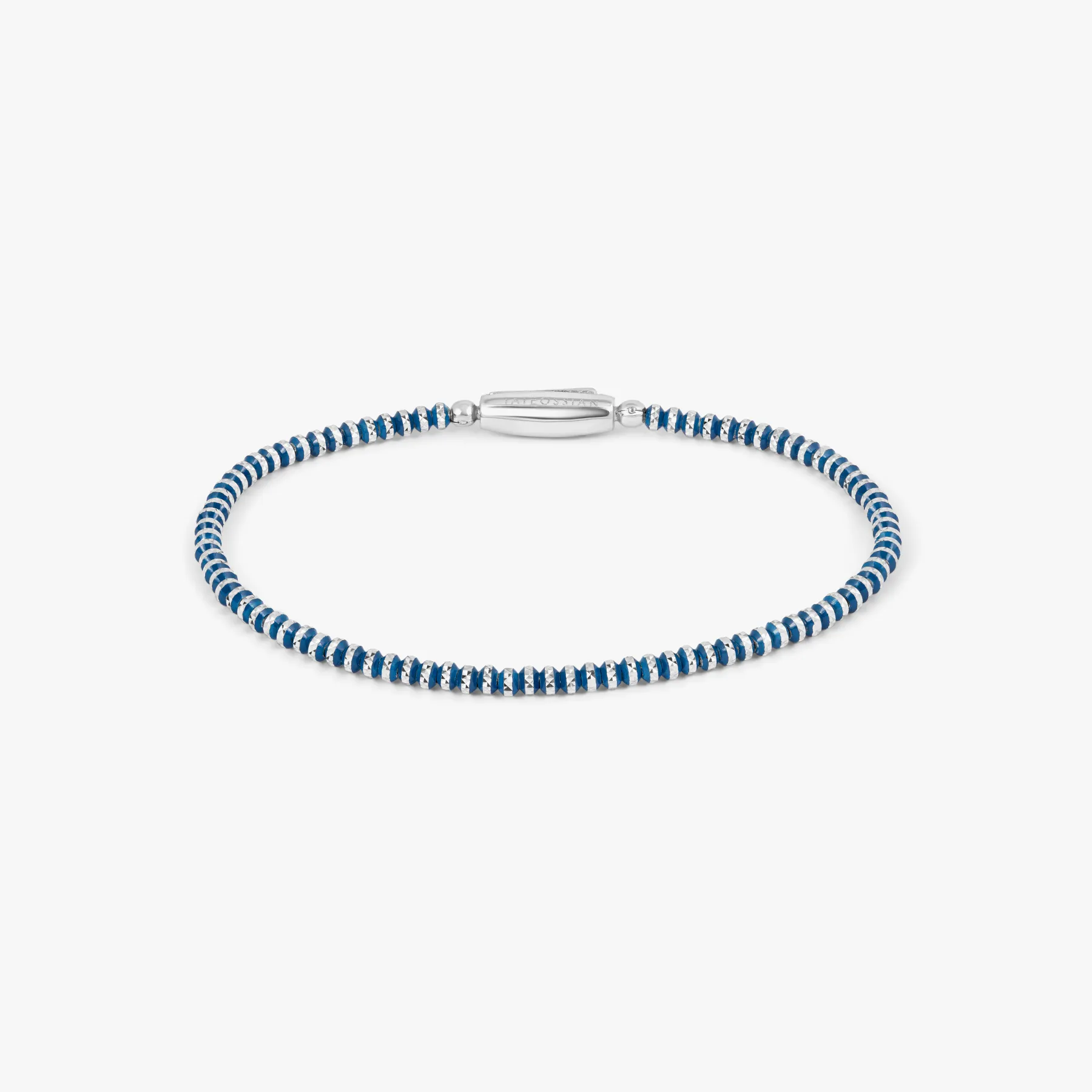 Prism Bracelet with Galvanic Plated Silver Beads in Blue sold by Tateossian product image thumbnail 2