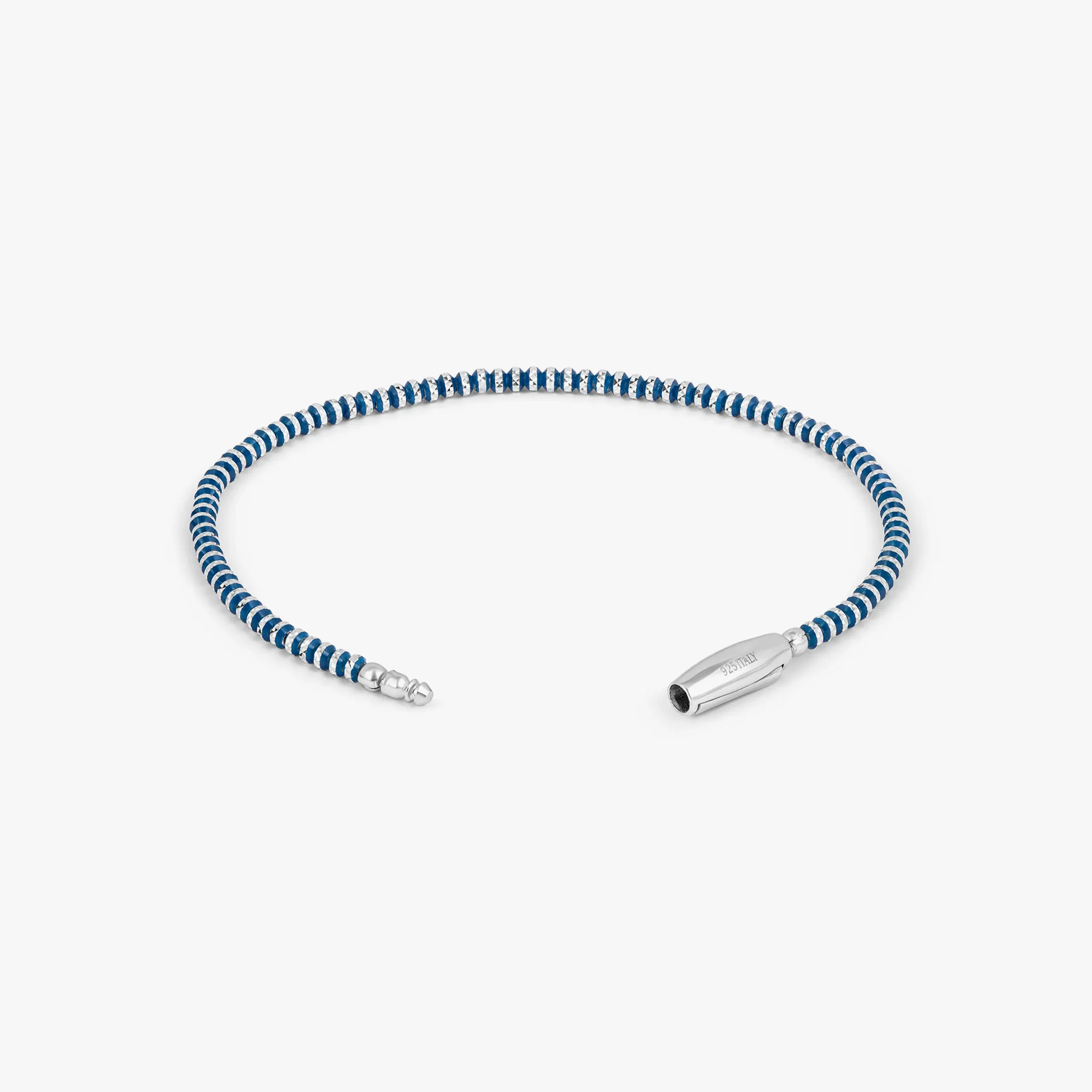 Prism Bracelet with Galvanic Plated Silver Beads in Blue sold by Tateossian product image thumbnail 3