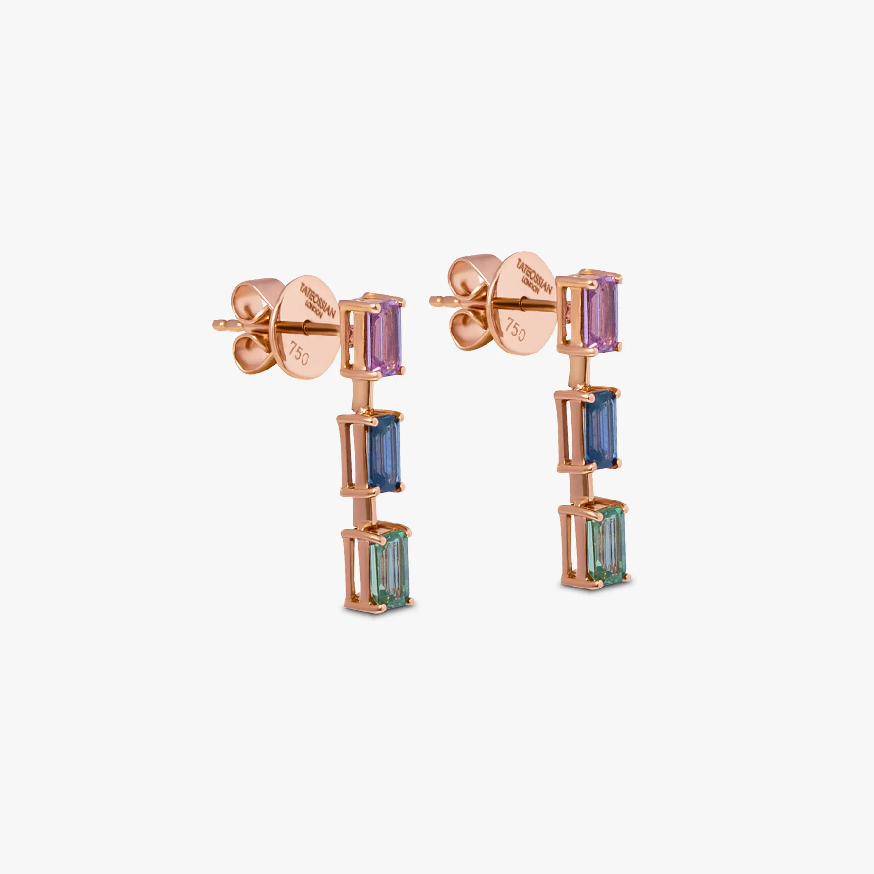 Multi Colour Arcobaleno Sapphire Earrings- 18 Karat Gold sold by Tateossian product image thumbnail 3