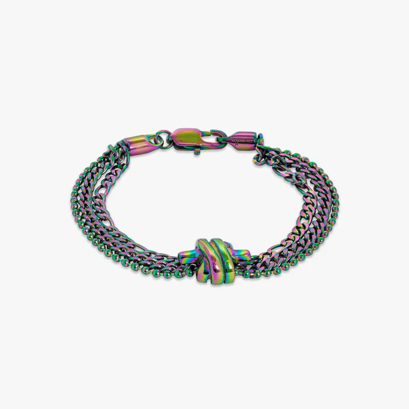 THOMPSON Iridescent Twisted Knot bracelet sold by Tateossian