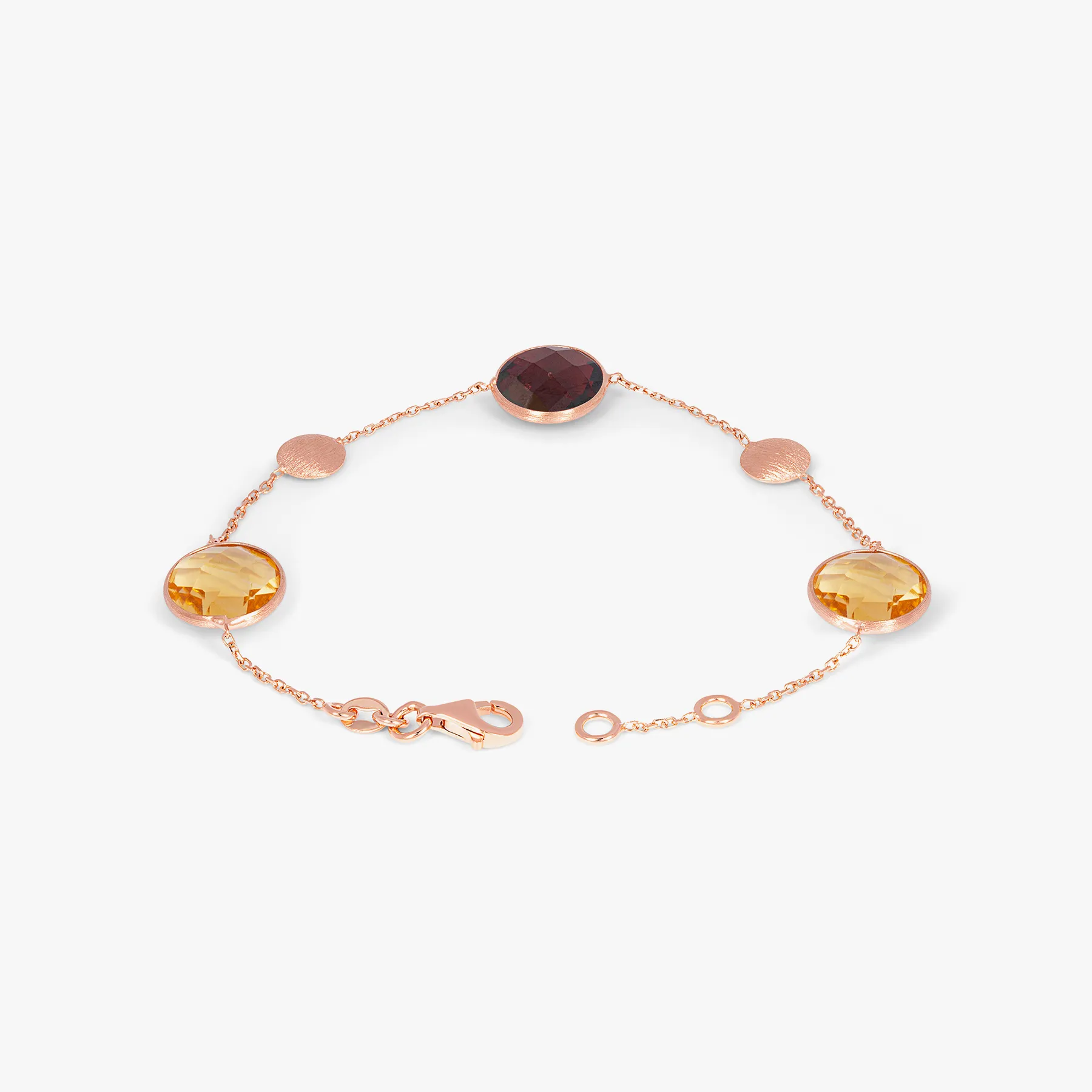 Kensington Bracelet in 14K Satin Rose Gold with Garnet and Citrine sold by Tateossian product image thumbnail 3