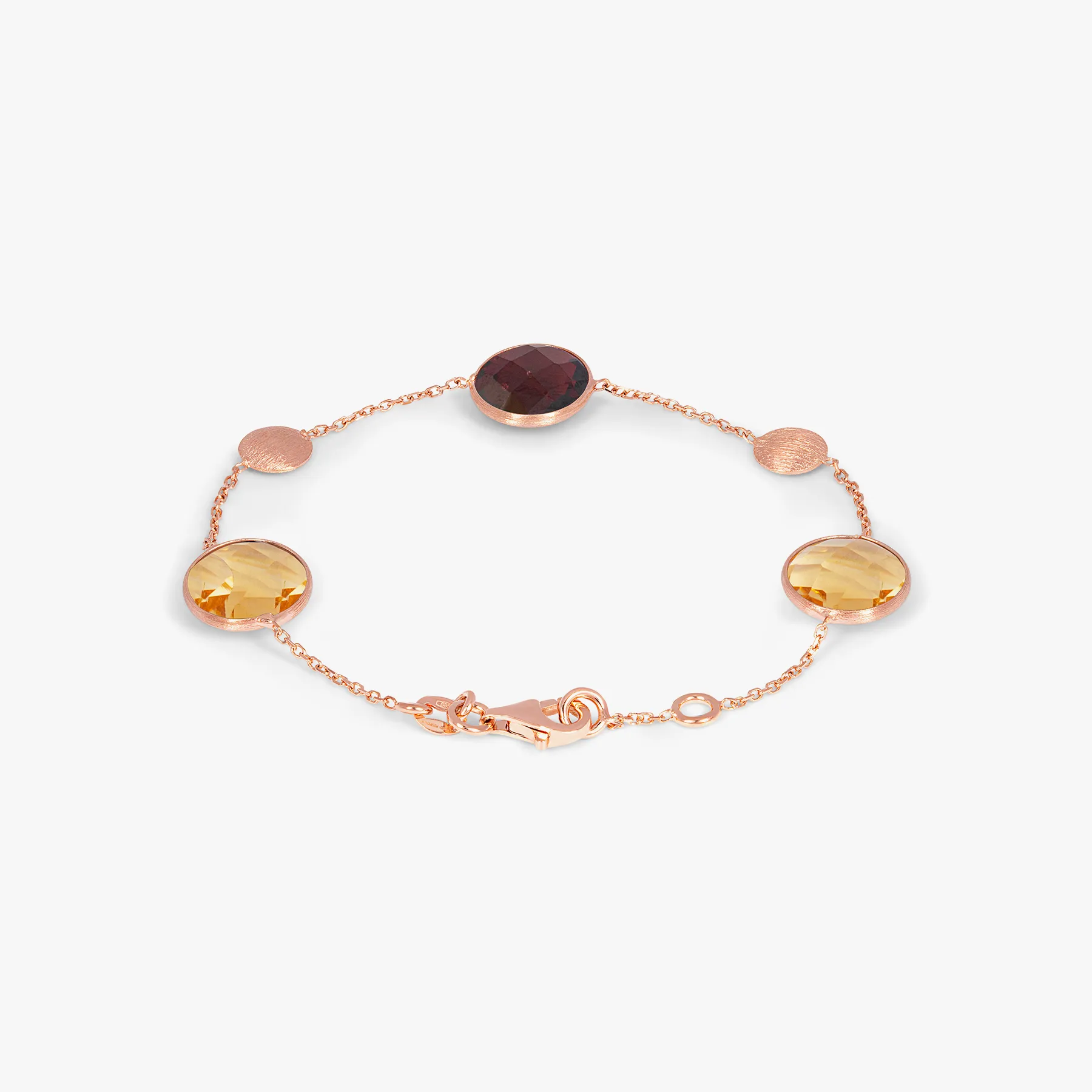 Kensington Bracelet in 14K Satin Rose Gold with Garnet and Citrine sold by Tateossian product image thumbnail 2