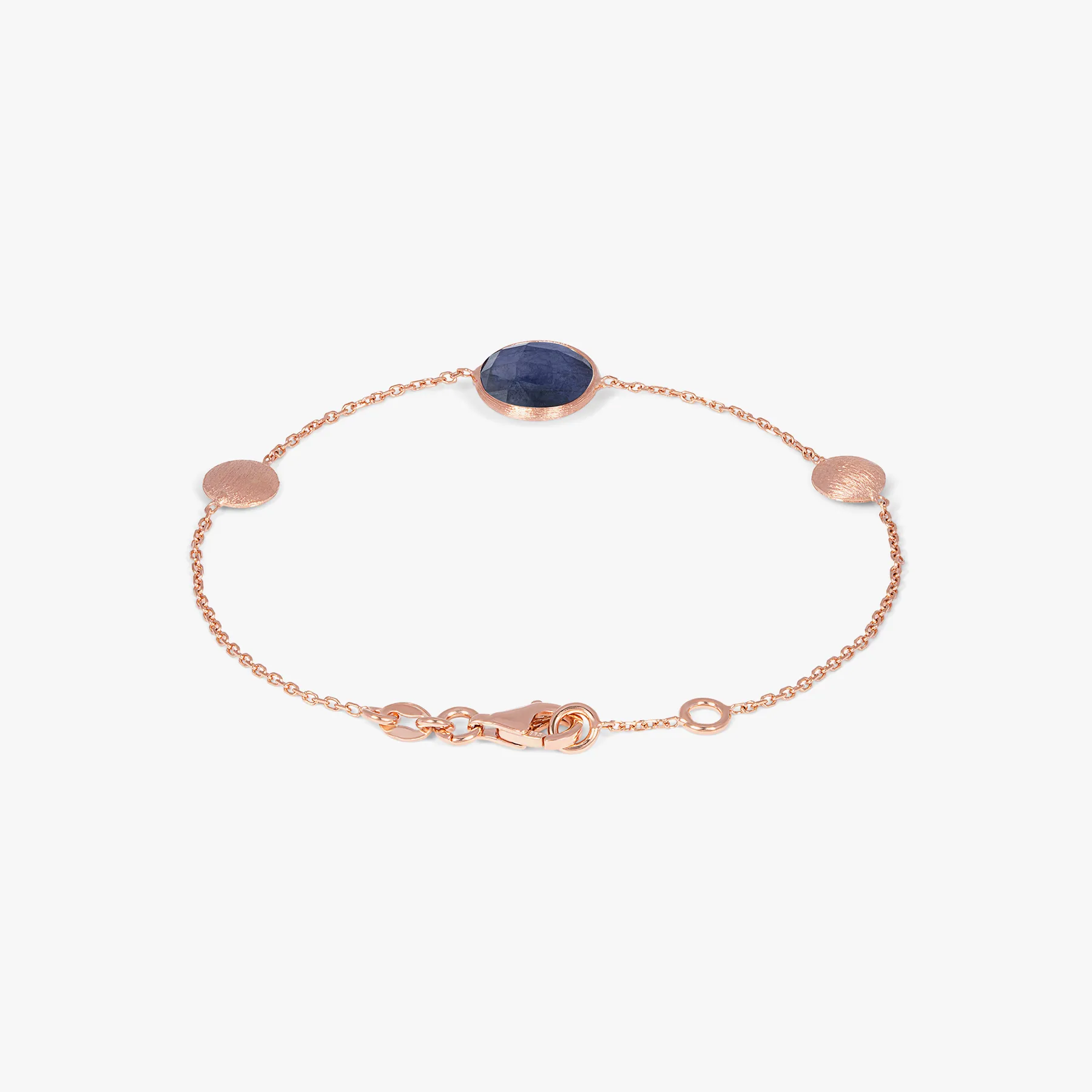 Kensington Bracelet in 14k Satin Rose Gold with Sapphire sold by Tateossian product image thumbnail 2
