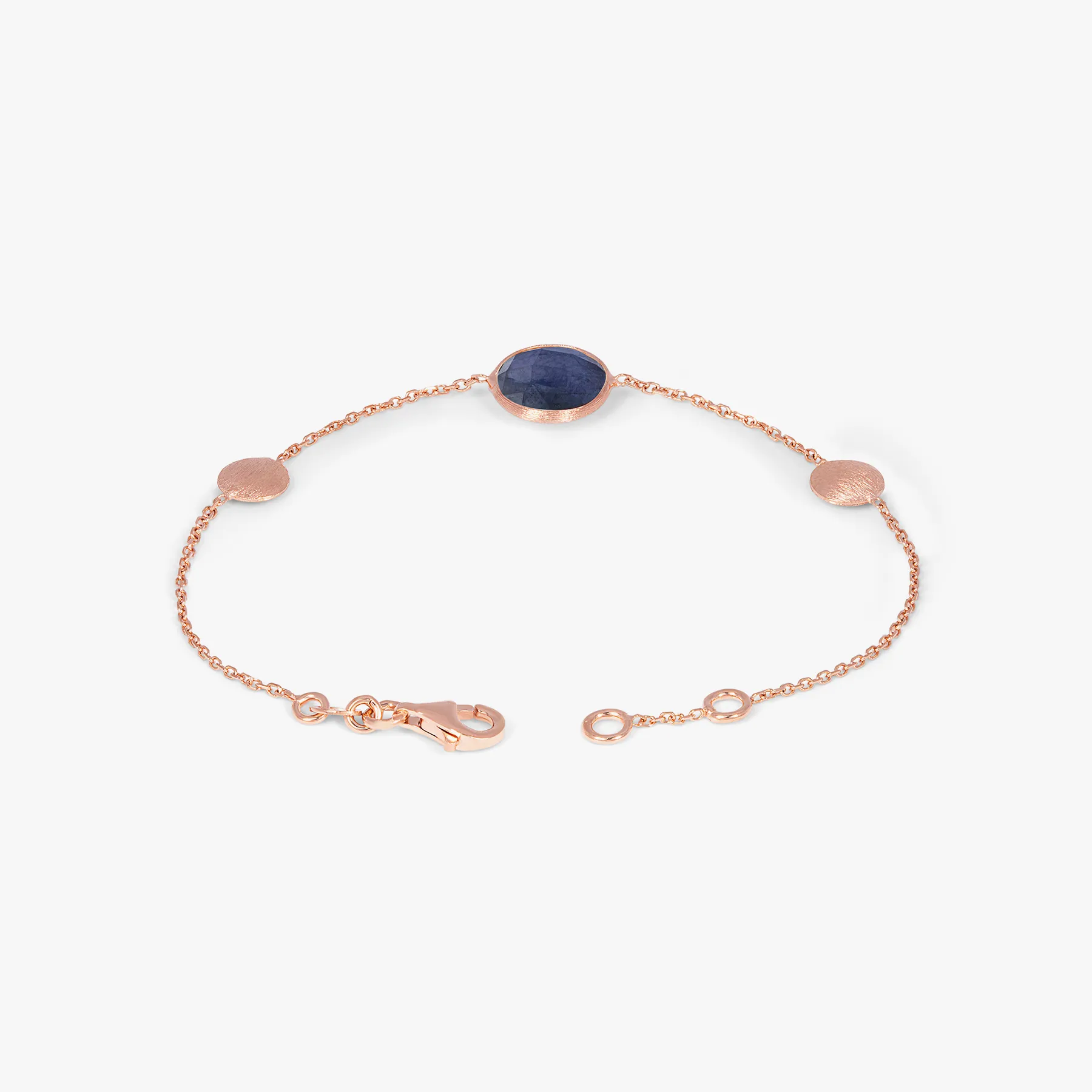 Kensington Bracelet in 14k Satin Rose Gold with Sapphire sold by Tateossian product image thumbnail 3